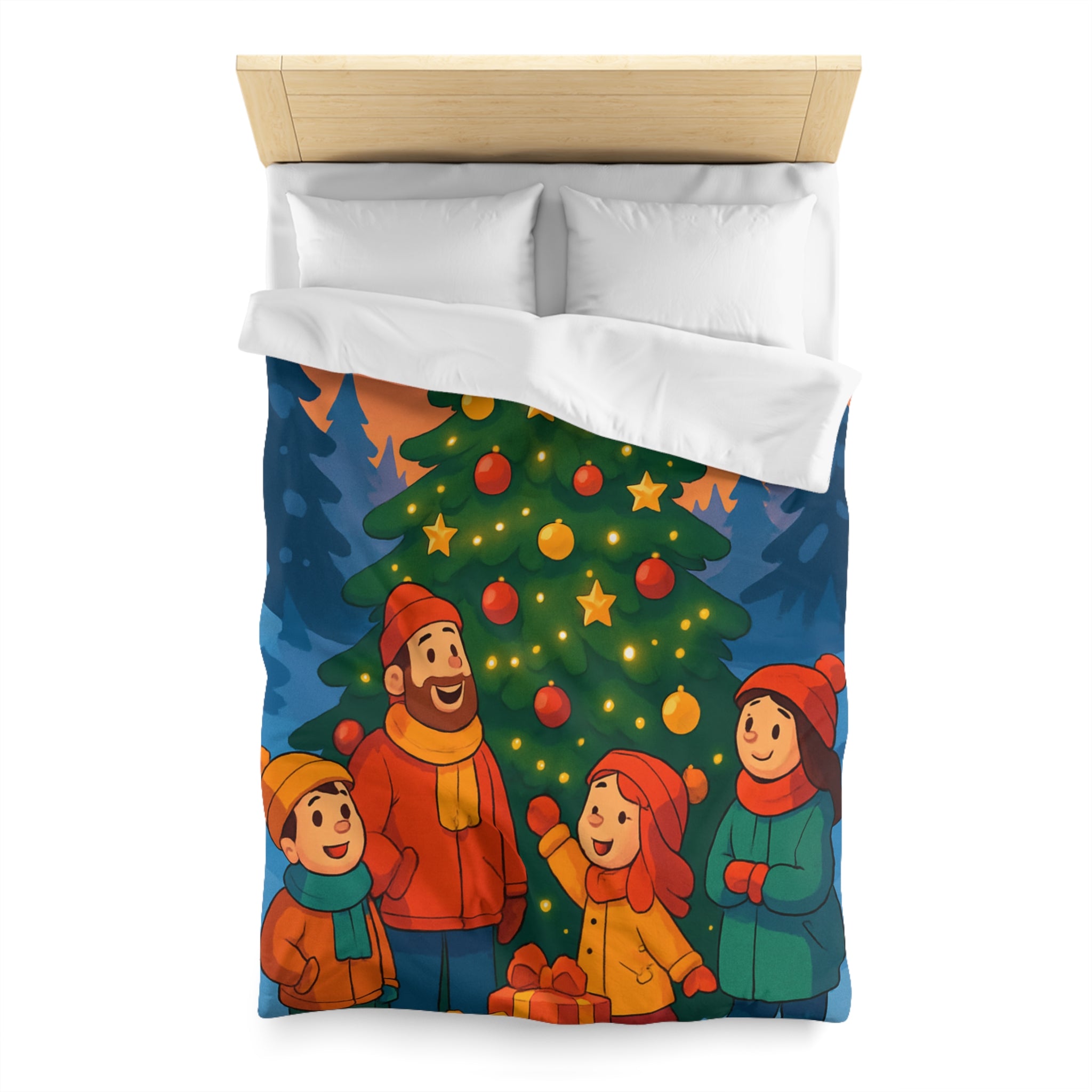 Housse de Couette Microfibre Illustration Unique Design Moderne Décoration Intérieure Raffinée