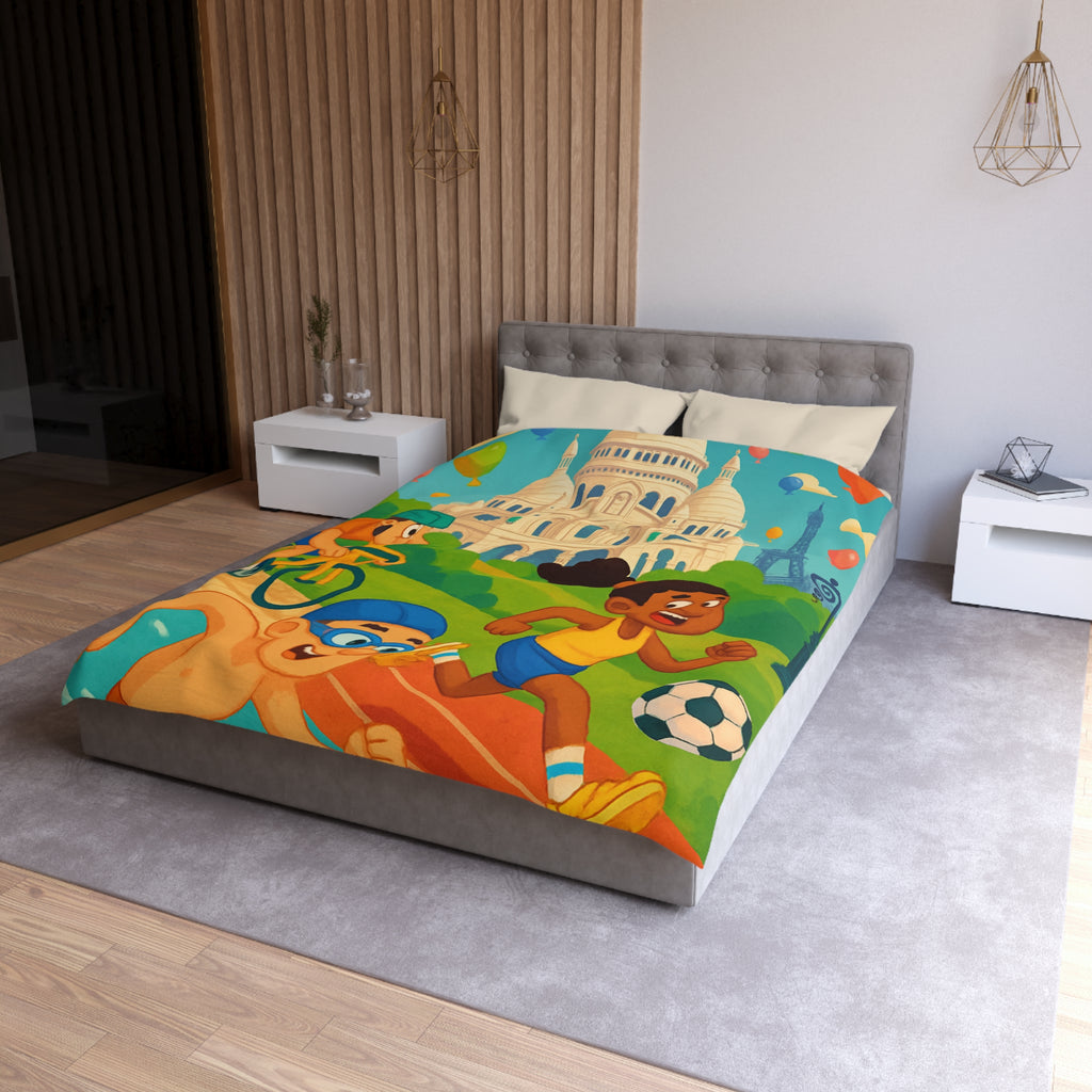 Housse de Couette Microfibre Illustration Unique Design Moderne Décoration Intérieure Raffinée