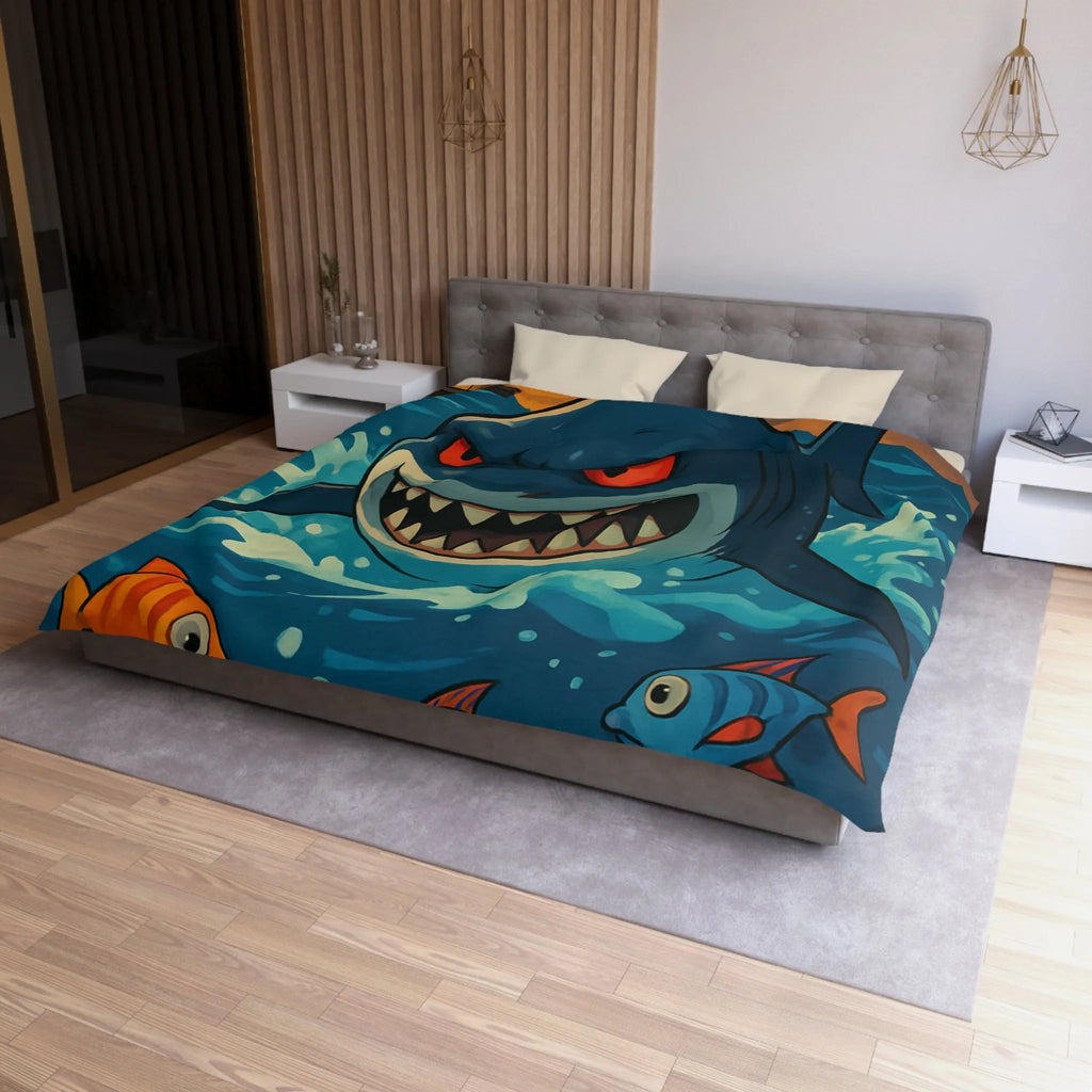 Housse de Couette Colorée aux Requins et Poissons pour Enfants Aventureux et Créatifs