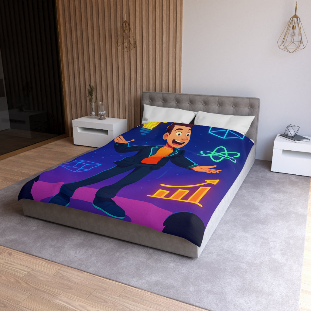 Housse de Couette Microfibre Motif Créatif Original Style Contemporain Chambre Élégante