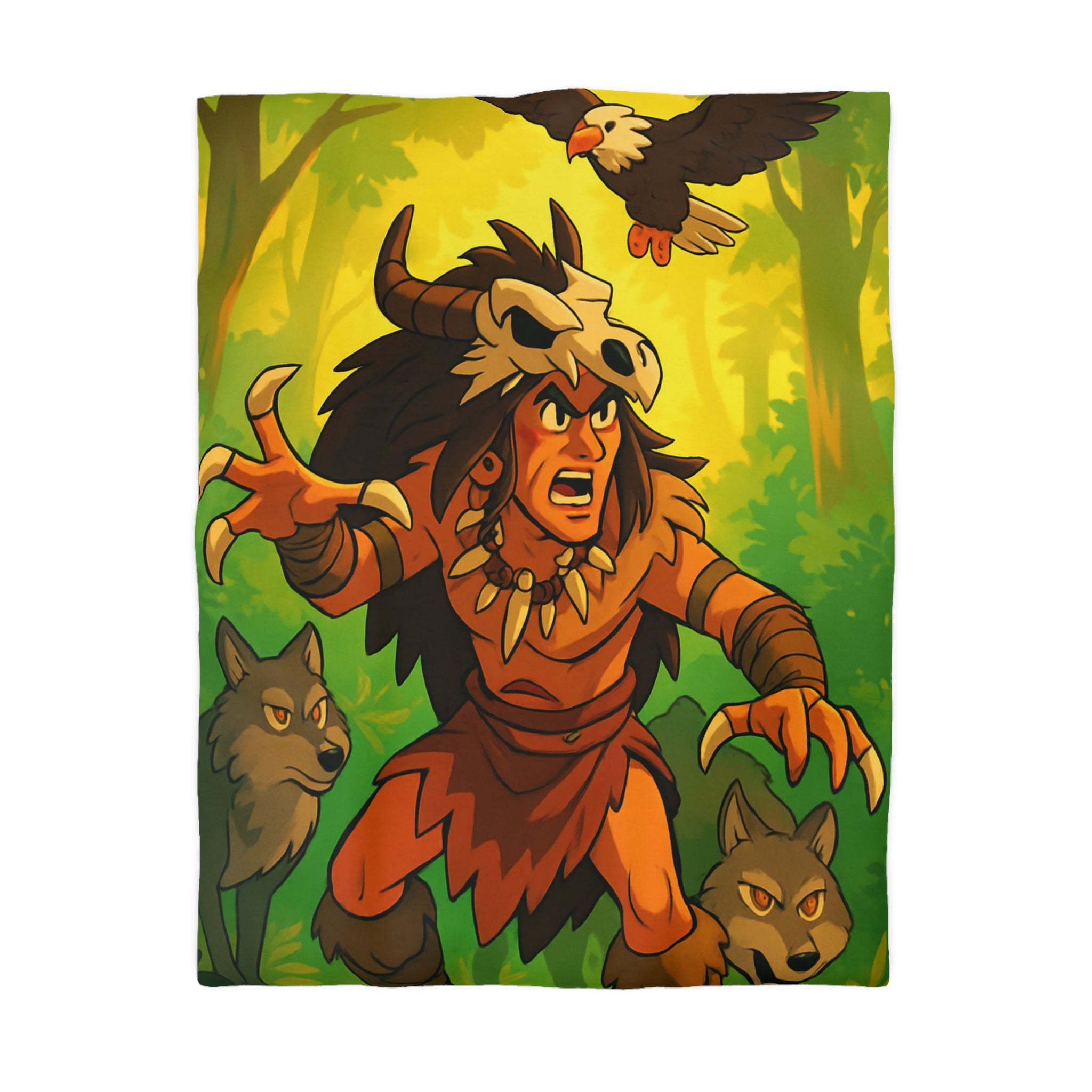 Sauvage Rêveur : Housse de Couette Motif Chaman Animaux Forêt Mystique