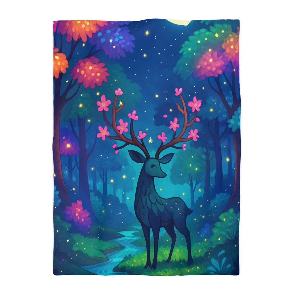 Enchantez votre chambre avec une housse de couette forêt féerique et cerf mystique