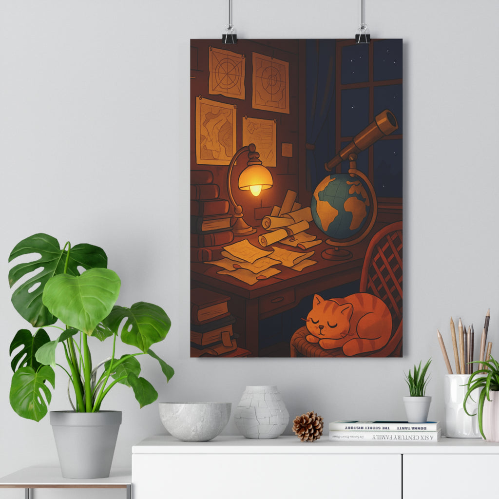 Poster décoratif rétro chaleureux vintage bureau cosy ambiance douce salon chambre inspirant artistique tendance
