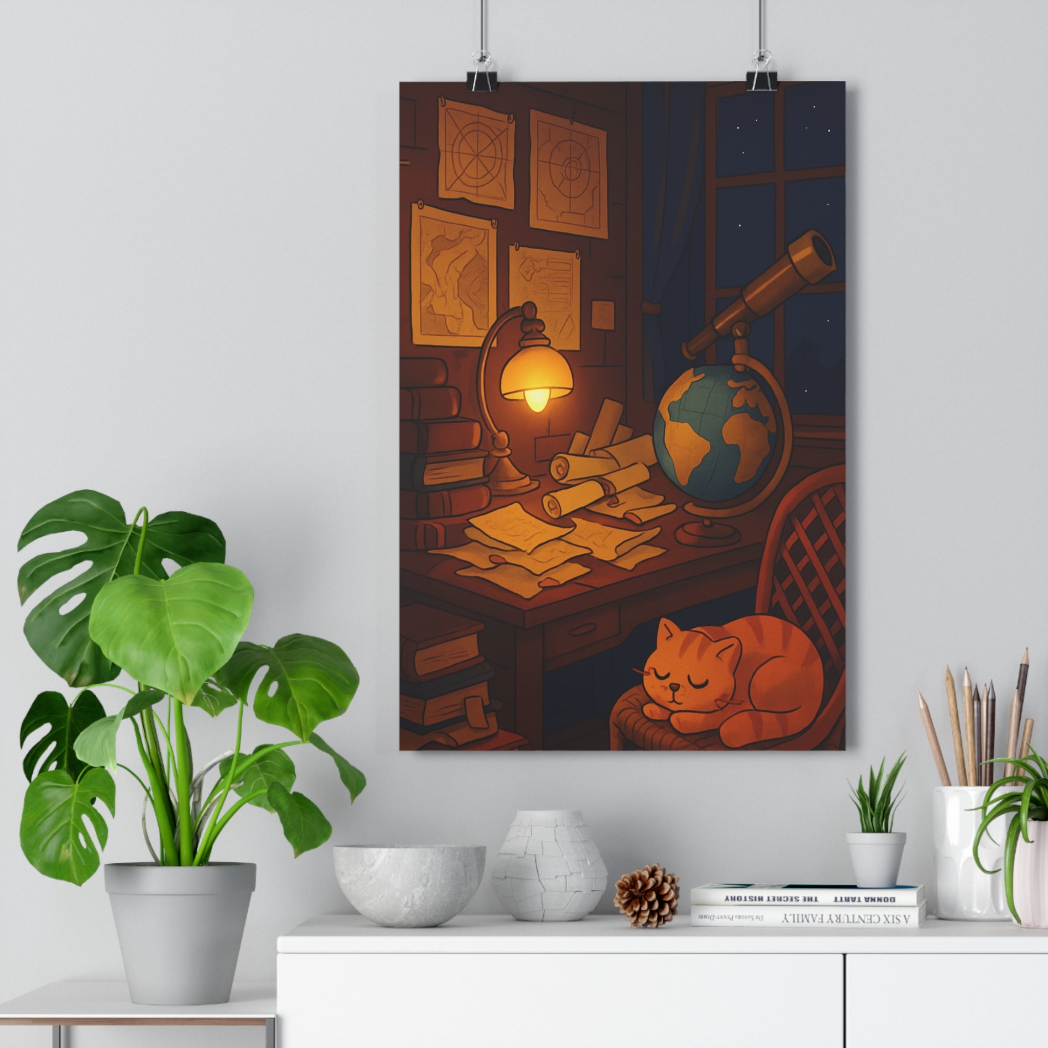 Poster décoratif rétro chaleureux vintage bureau cosy ambiance douce salon chambre inspirant artistique tendance