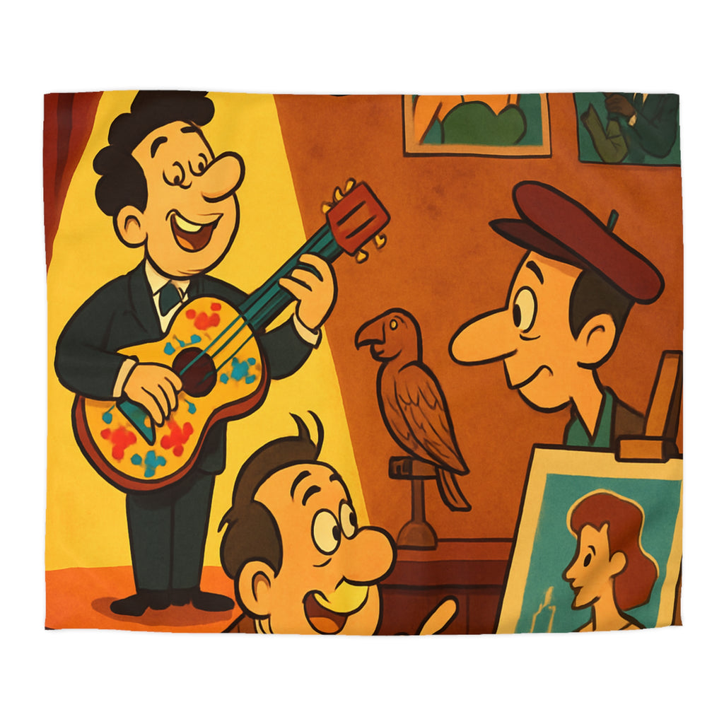 Housse de Couette Microfibre Illustration Unique Design Moderne Décoration Intérieure Raffinée