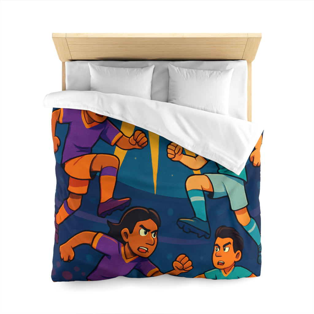 Housse de Couette Thème Football Éclatant pour les Fans de Sports Nocturnes