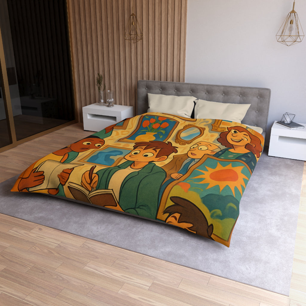 Housse de Couette Microfibre Design Artistique Moderne Décoration Chambre Confort Premium