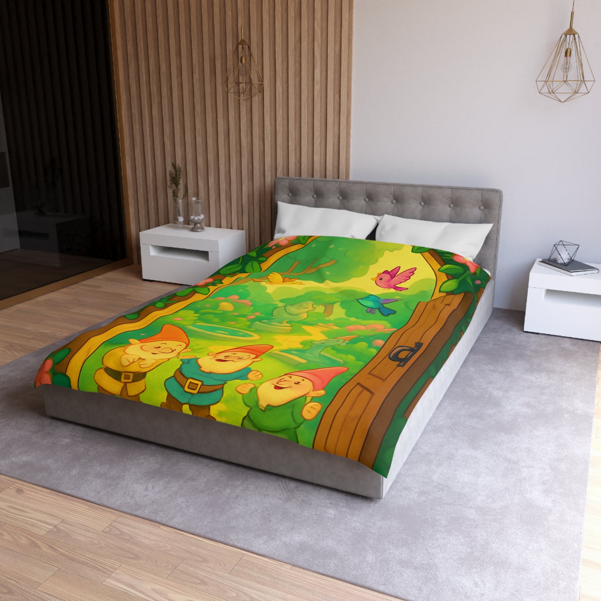 Housse de Couette Microfibre Motif Créatif Original Style Contemporain Chambre Élégante