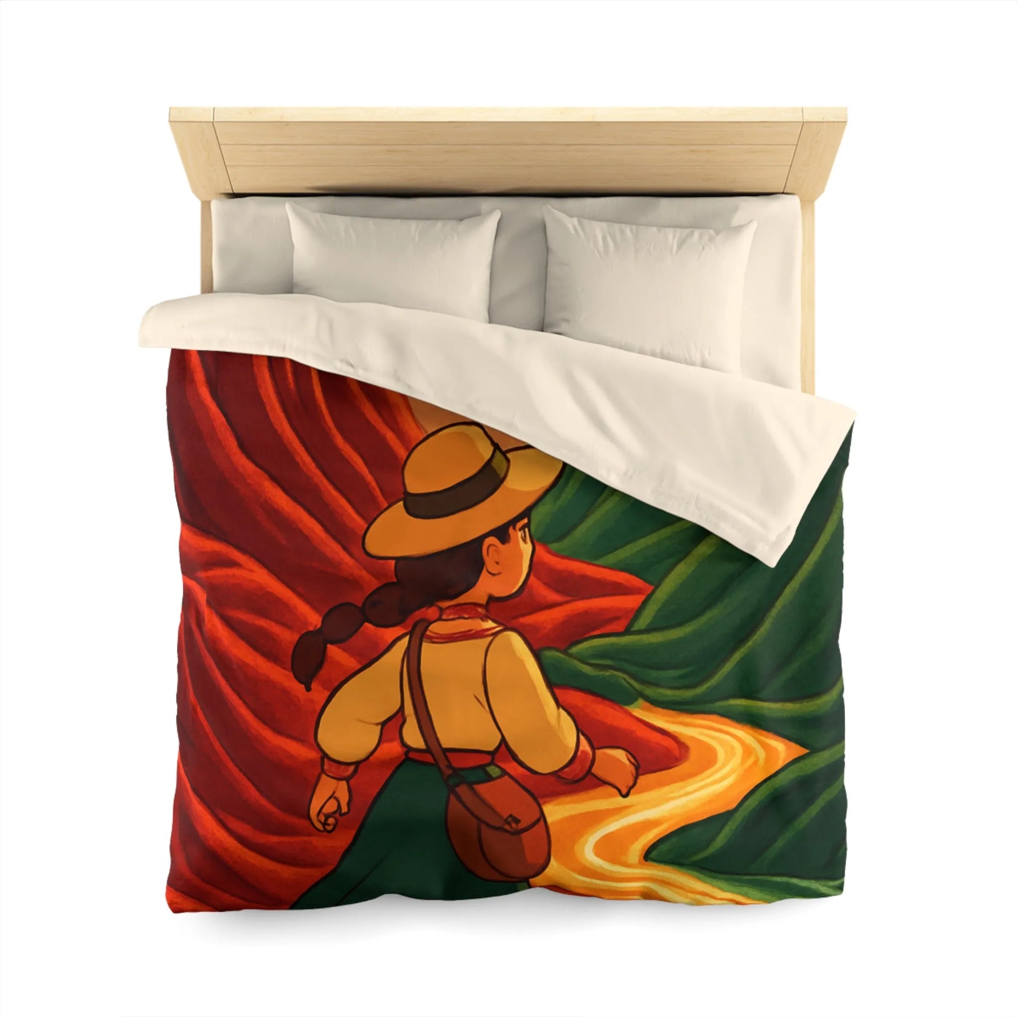 Housse de Couette Microfibre Art Graphique Contemporain Style Décoratif Chambre Tendance