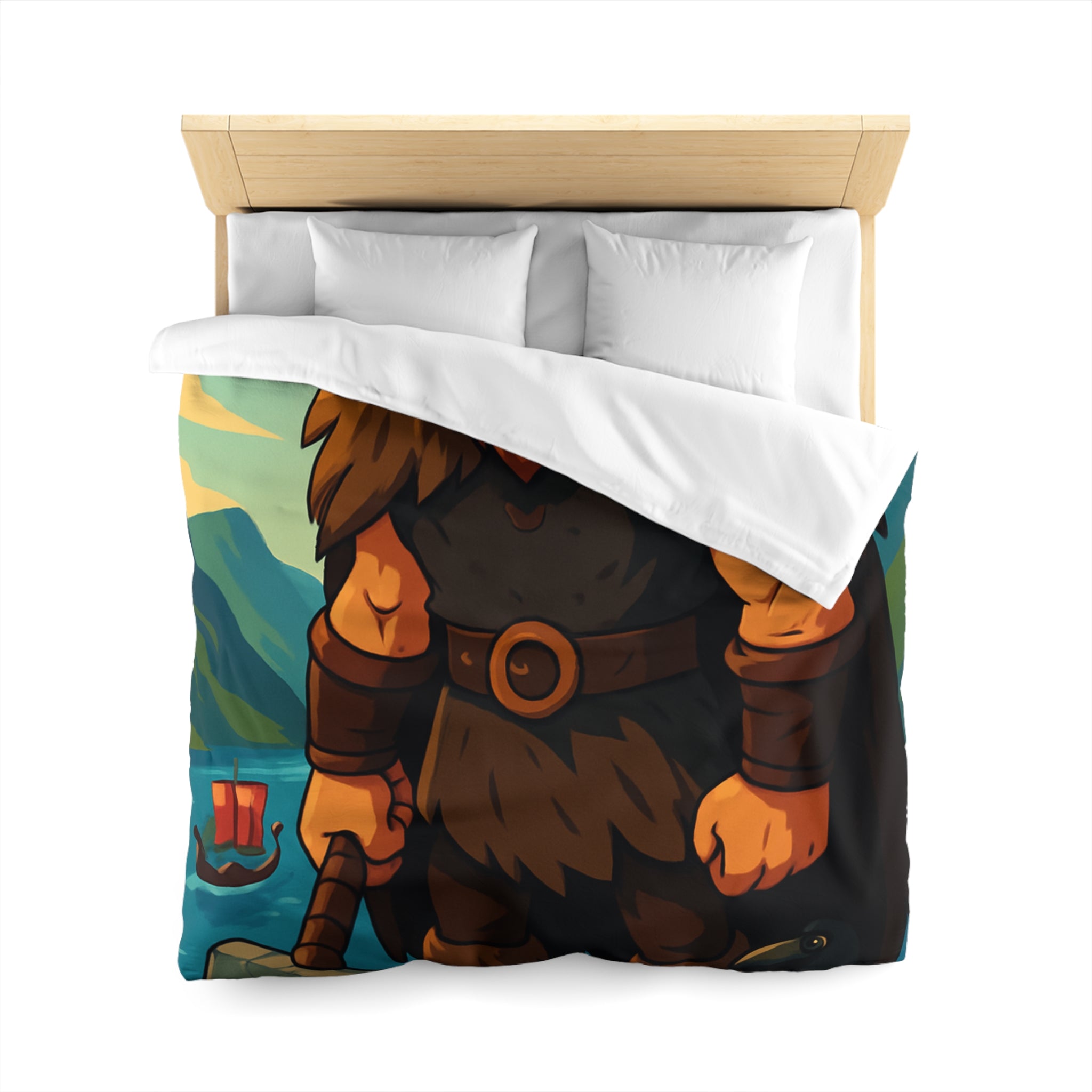 Housse de Couette Microfibre Illustration Unique Design Moderne Décoration Intérieure Raffinée