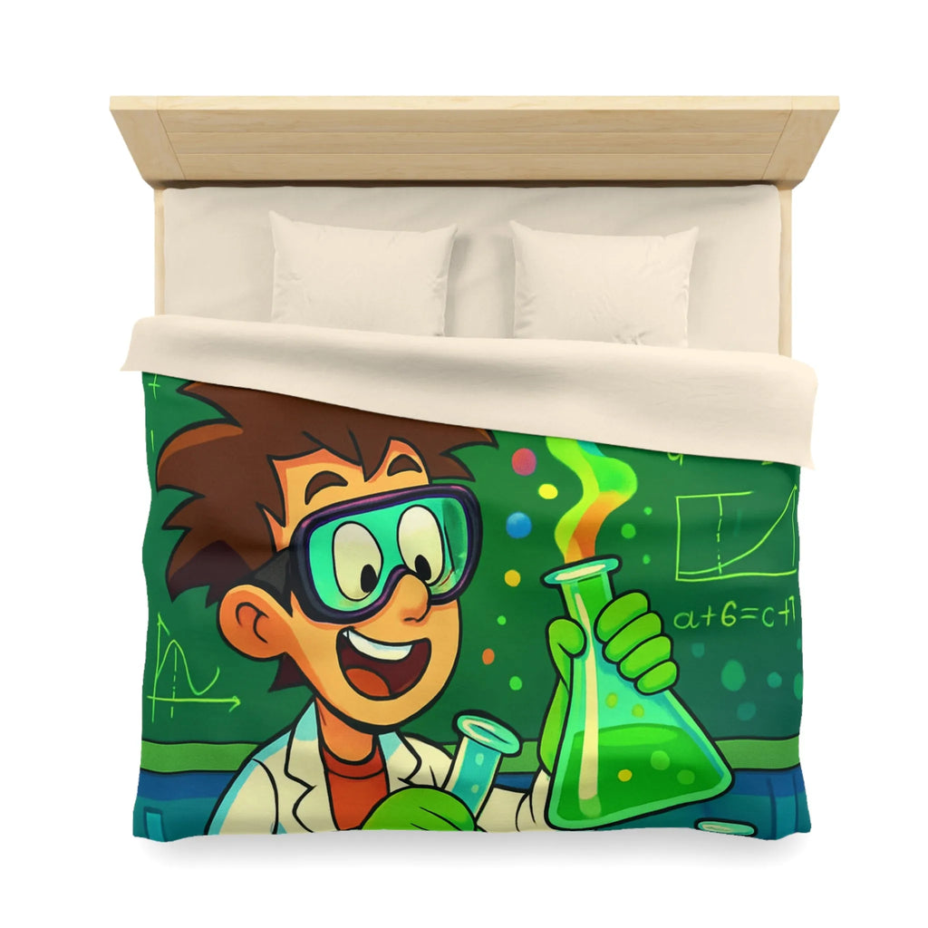 Housse de couette colorée pour enfants avec motif laboratoire scientifique amusant et éducatif