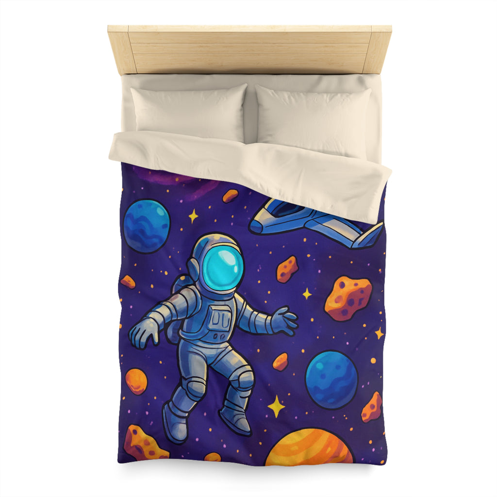 Housse de couette spatiale avec astronaute et planètes colorées pour enfants et adultes