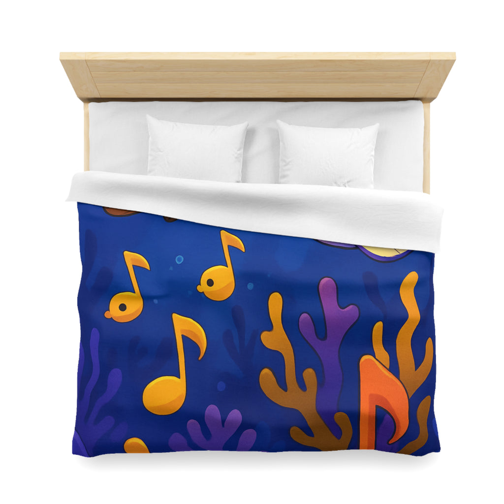 Housse de couette sous-marine colorée avec poissons et touches de musique océanique