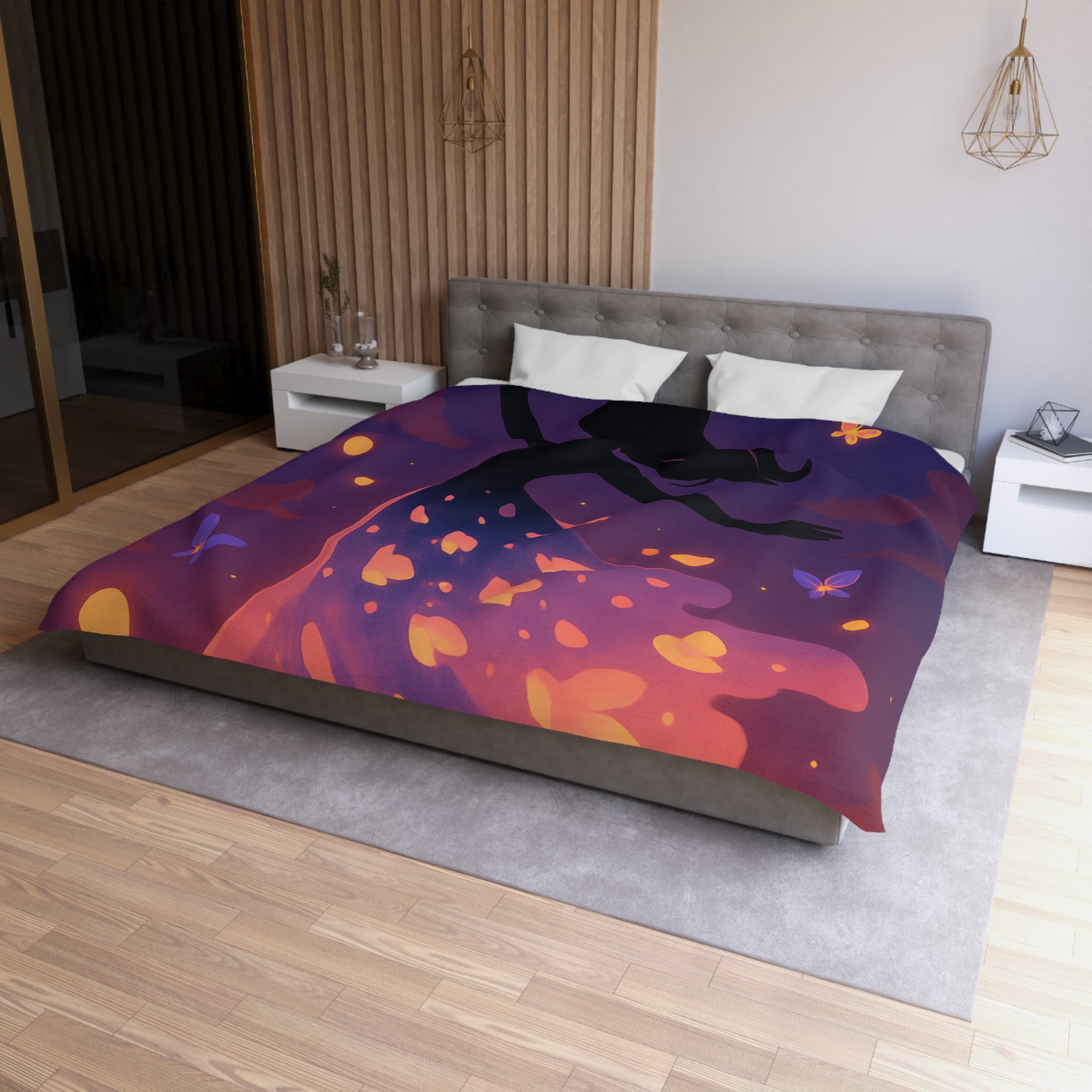 Housse de Couette Microfibre Design Artistique Moderne Décoration Chambre Confort Premium