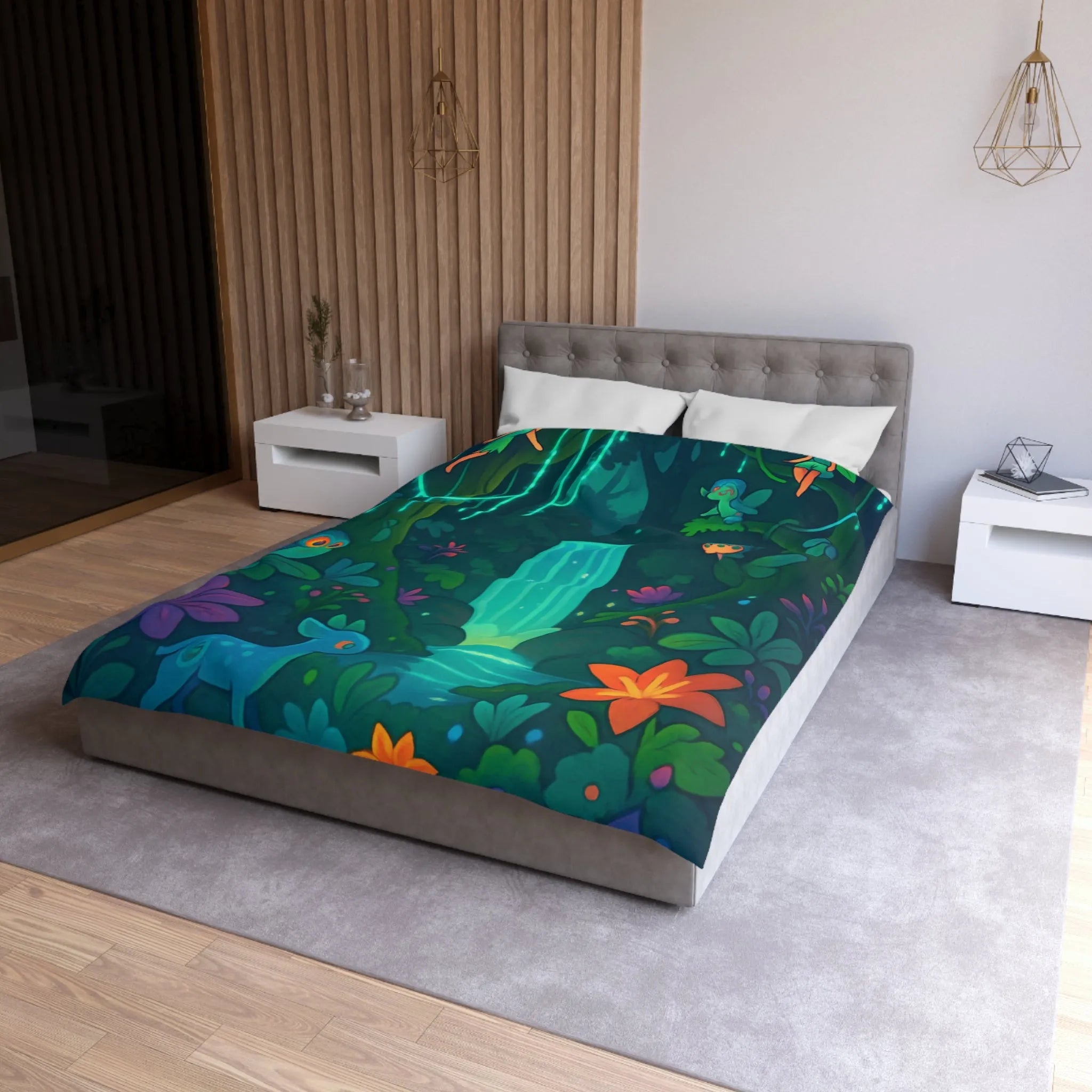 Housse de Couette Microfibre Art Graphique Contemporain Style Décoratif Chambre Tendance