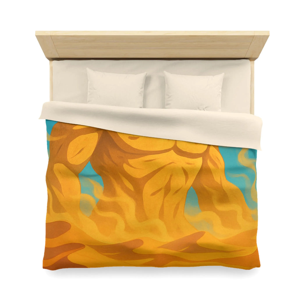 Housse de couette désert mystique avec caravane et gardien de sable géant