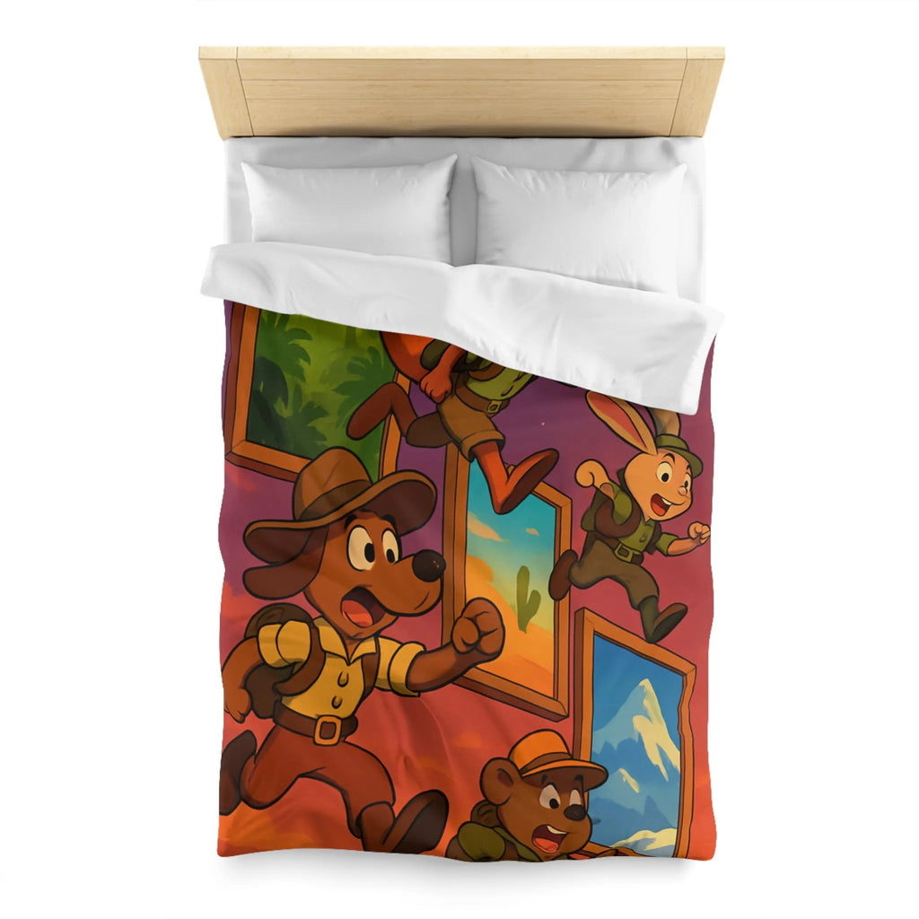 Housse de Couette Microfibre Art Graphique Contemporain Style Décoratif Chambre Tendance