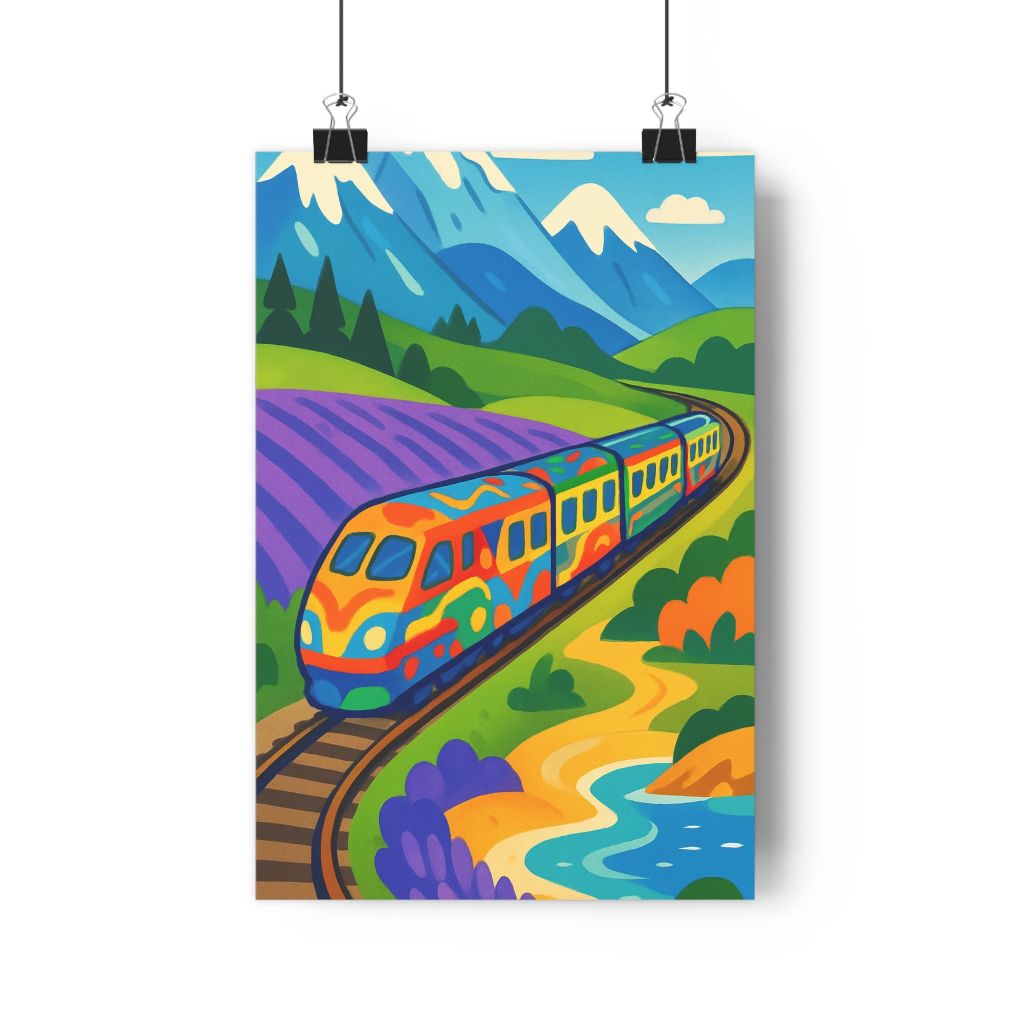 Poster décoratif coloré paysage européen nature ambiance joyeuse salon bureau moderne voyage évasion qualité