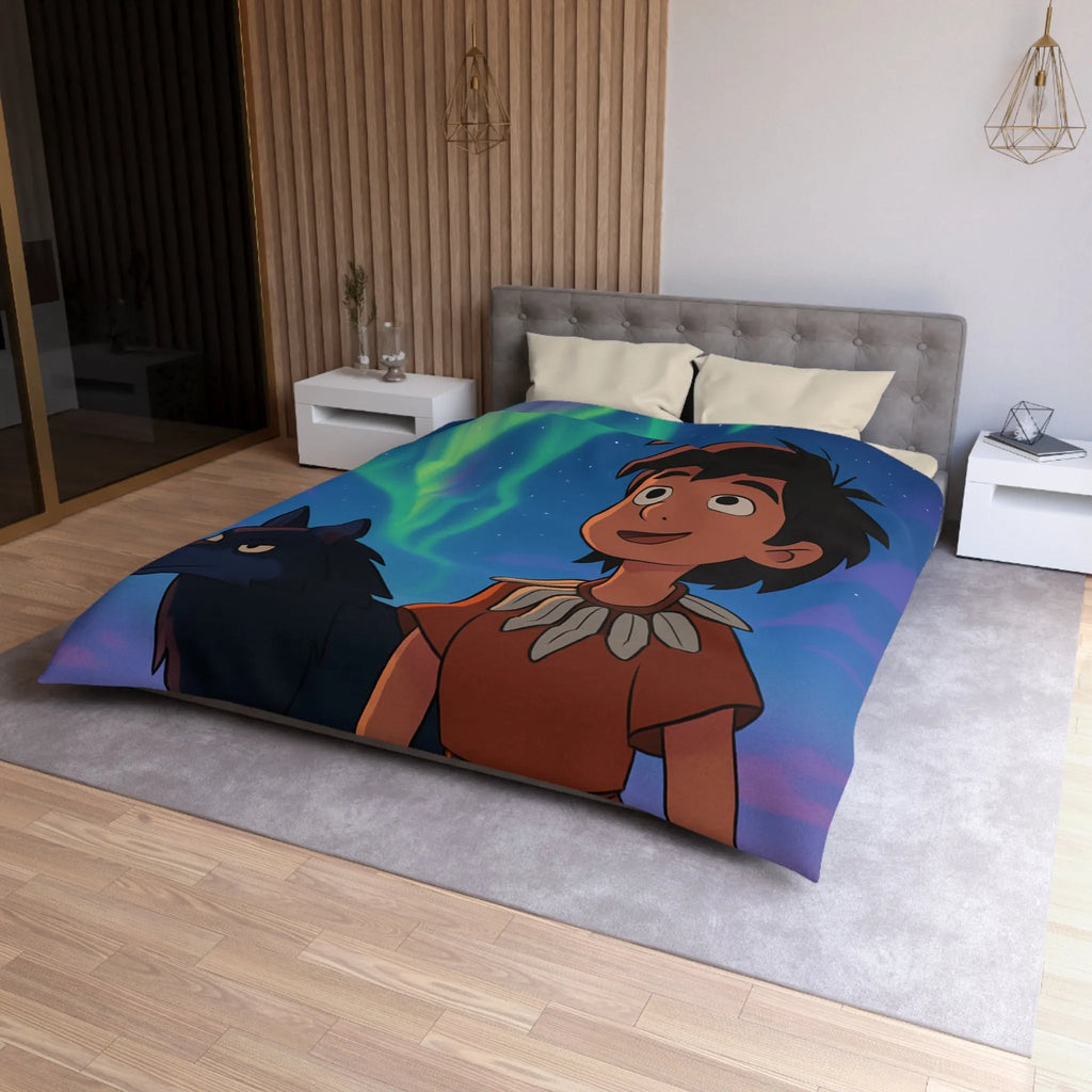 Housse de Couette Microfibre Art Graphique Contemporain Style Décoratif Chambre Tendance