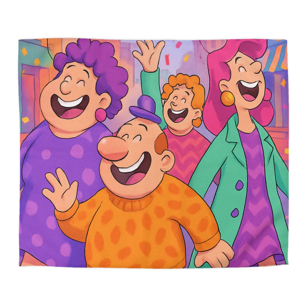 Housse de couette joyeuse avec personnages et ballons pour décoration festive chambre