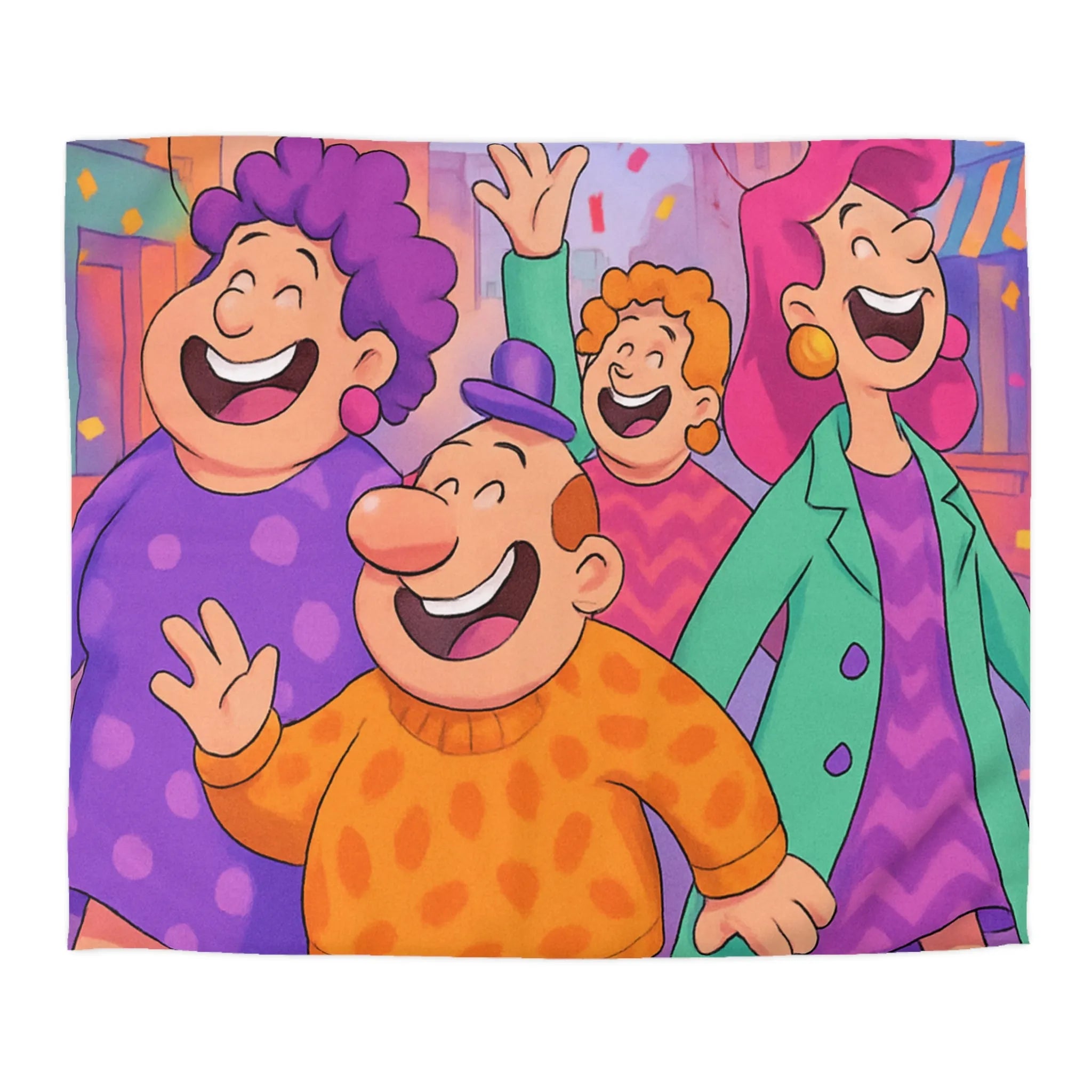 Housse de couette joyeuse avec personnages et ballons pour décoration festive chambre