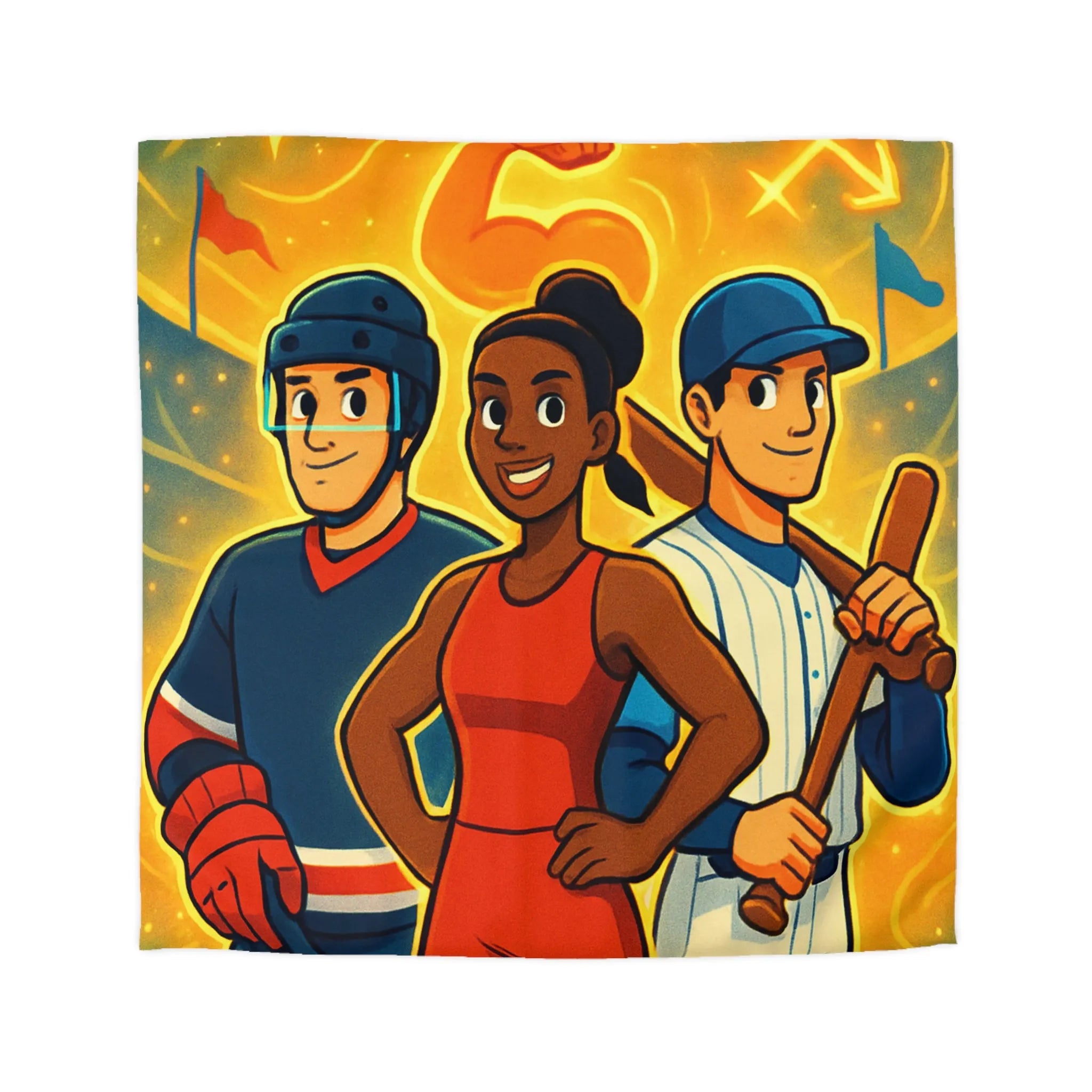 Housse de Couette Dynamique pour Enfants Inspirée par Sports avec Énergie et Couleurs Vives