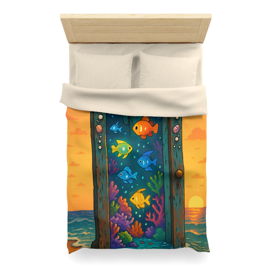 Housse de Couette Microfibre Motif Créatif Original Style Contemporain Chambre Élégante