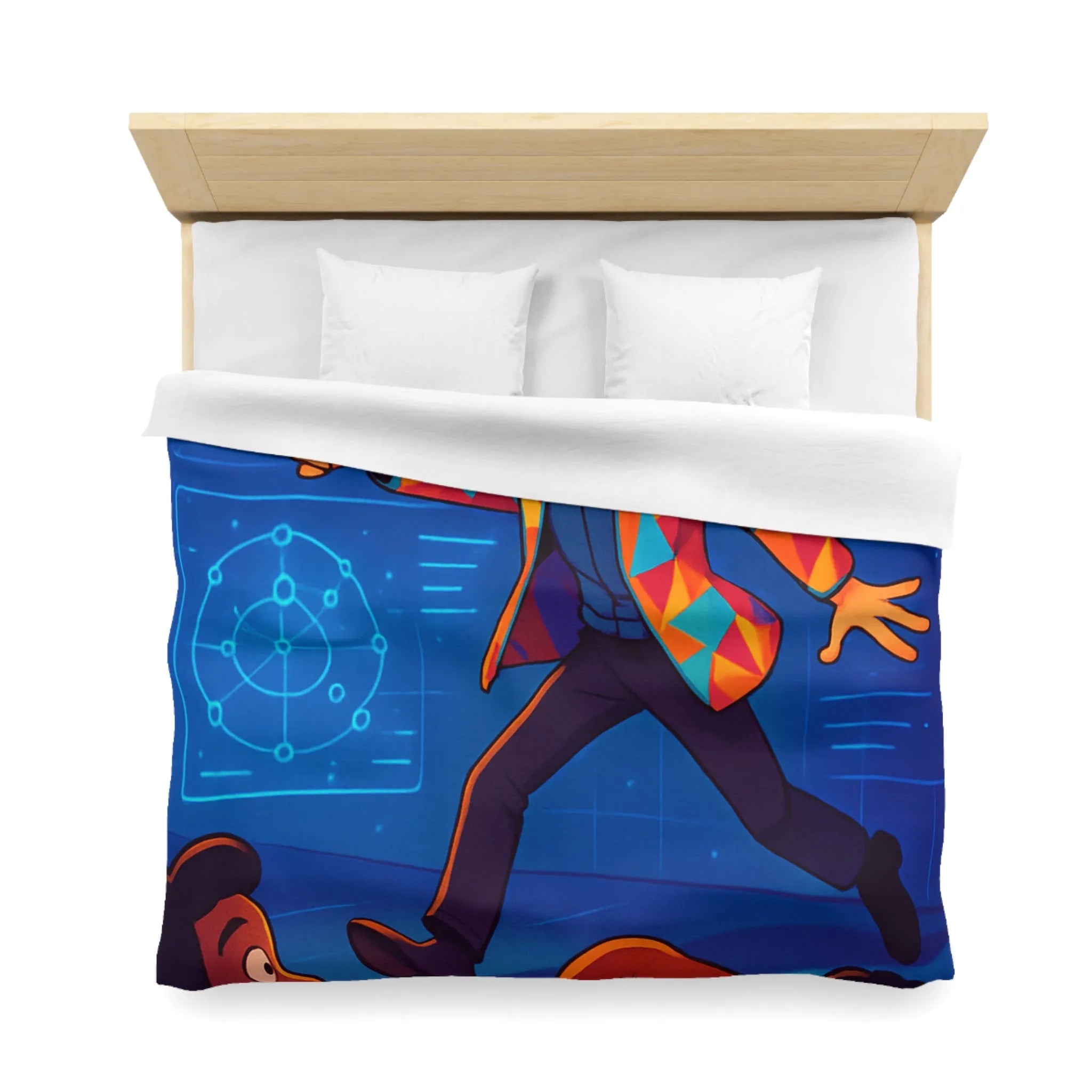 Housse de couette colorée avec motifs géométriques pour chambre moderne et artistique