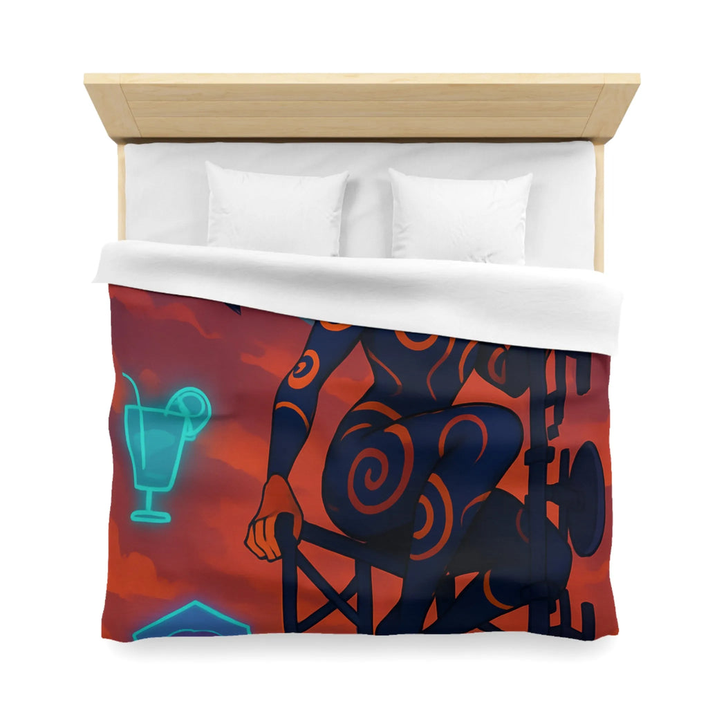 Housse de Couette Microfibre Art Graphique Contemporain Style Décoratif Chambre Tendance