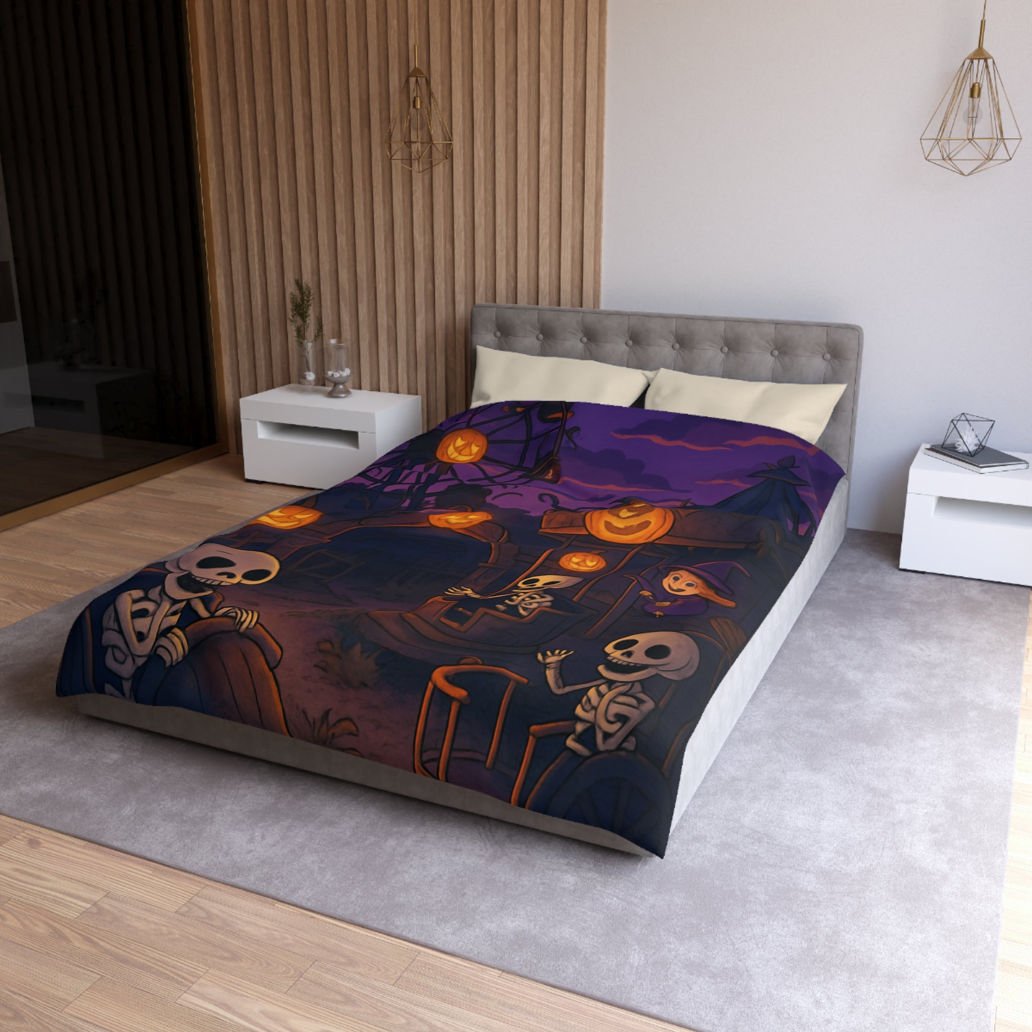 Housse de Couette Microfibre Motif Créatif Original Style Contemporain Chambre Élégante