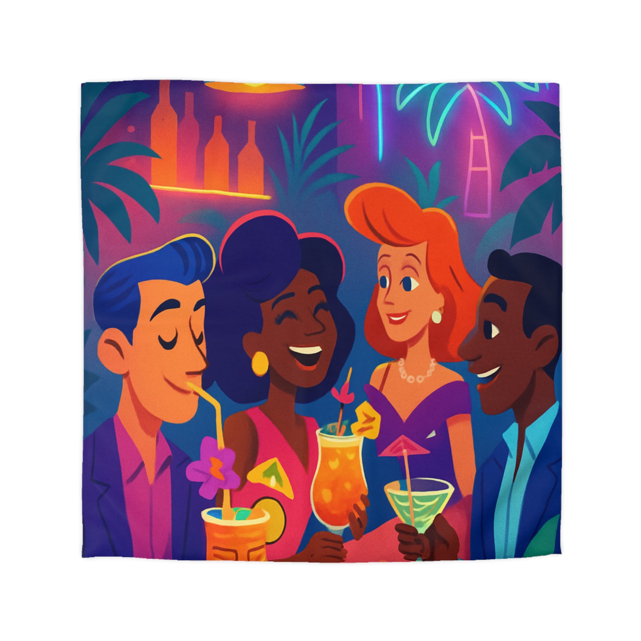 Housse de Couette Microfibre Motif Créatif Original Style Contemporain Chambre Élégante