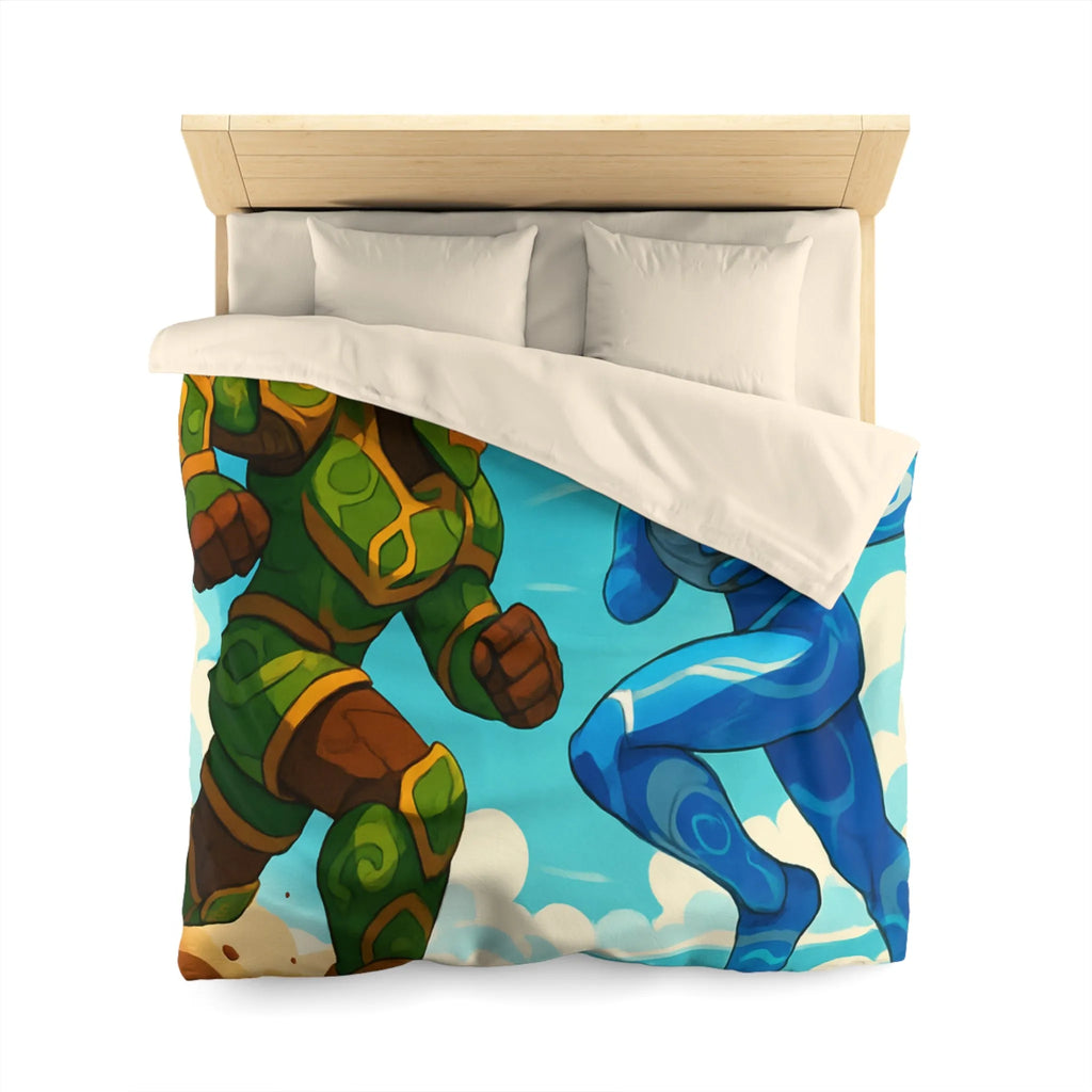 Énergie et Éléments Fusionnent dans un Duel Artistique Coloré pour Housse de Couette