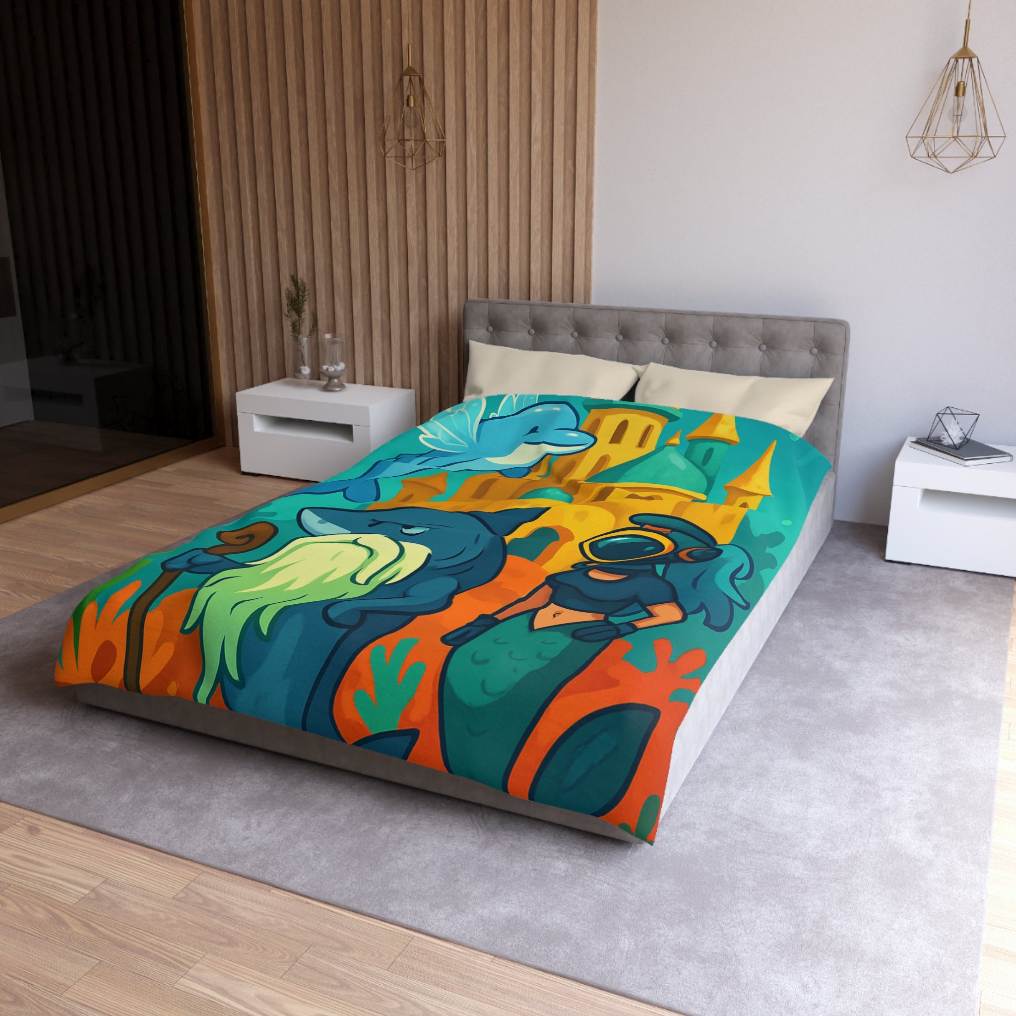 Housse de Couette Microfibre Création Artistique Moderne Design Exclusif Décoration Chambre