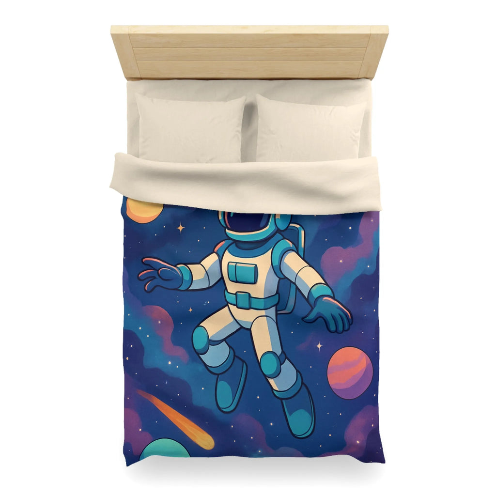 Housse de couette espace avec astronaute et planètes pour chambre d'enfant rêveuse