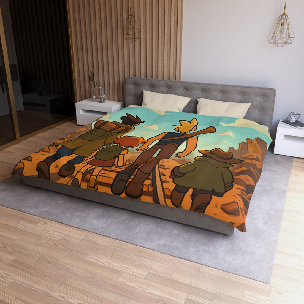 Housse de Couette Microfibre Illustration Unique Design Moderne Décoration Intérieure Raffinée