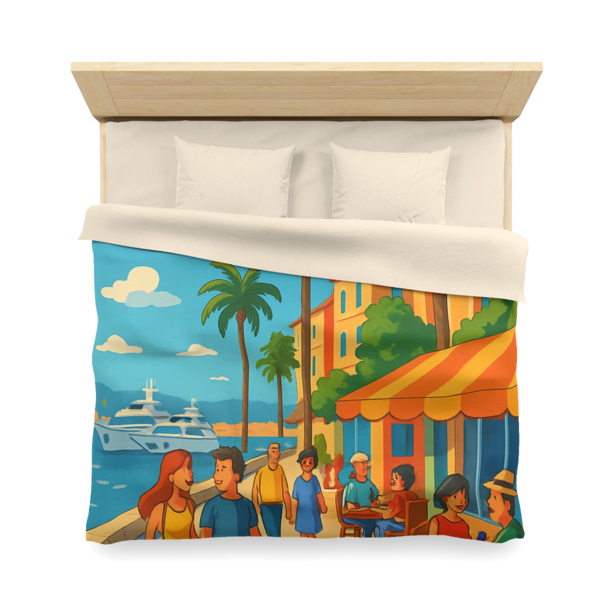 Housse de Couette Microfibre Illustration Unique Design Moderne Décoration Intérieure Raffinée