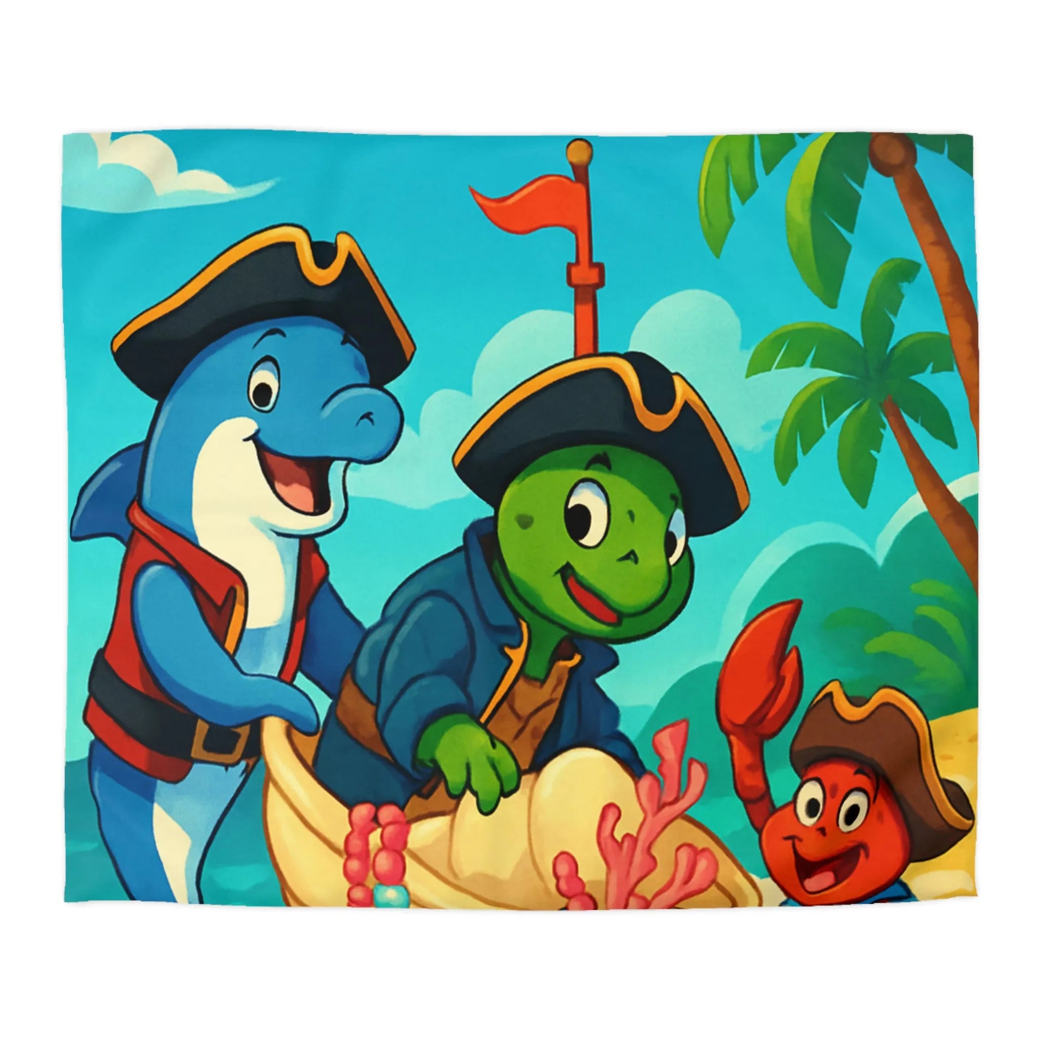 Ensemble pirate océanique pour chambre enfant avec animaux marins en costumes colorés