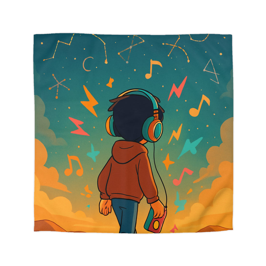 Housse de couette rêve étoilé pour jeunes musiciens et amateurs de constellations