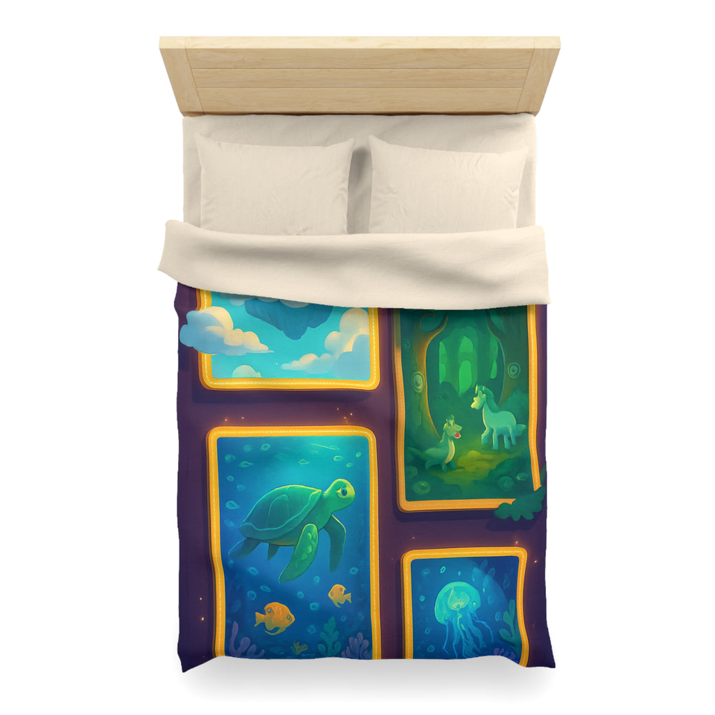 Housse de Couette Microfibre Design Artistique Moderne Décoration Chambre Confort Premium