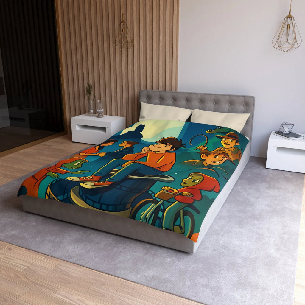 Housse de Couette Microfibre Art Graphique Contemporain Style Décoratif Chambre Tendance