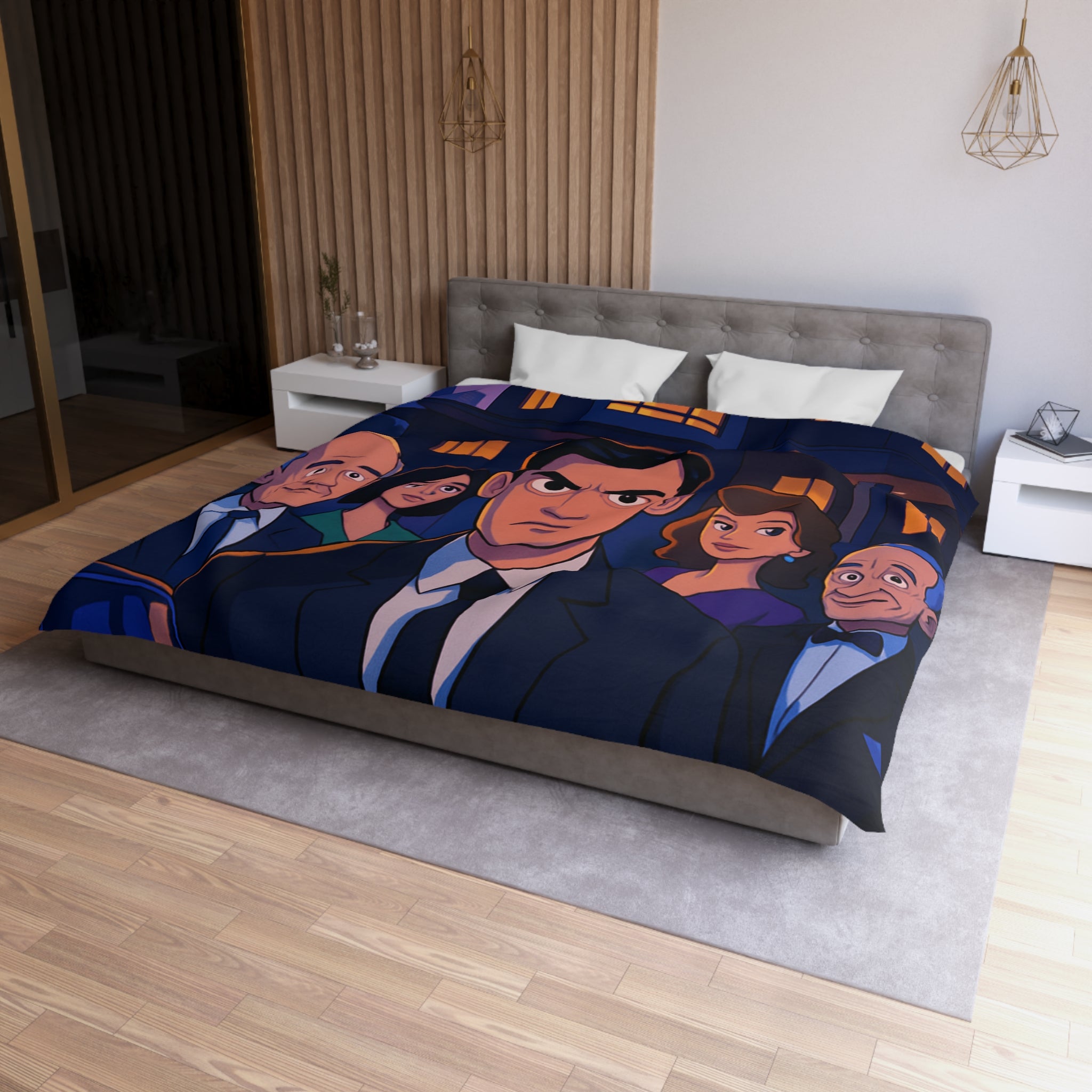 Housse de Couette Microfibre Design Artistique Moderne Décoration Chambre Confort Premium