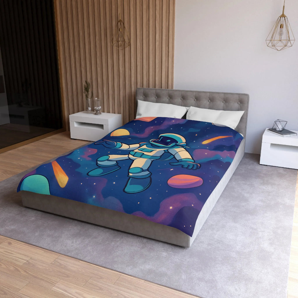 Housse de couette espace avec astronaute et planètes pour chambre d'enfant rêveuse