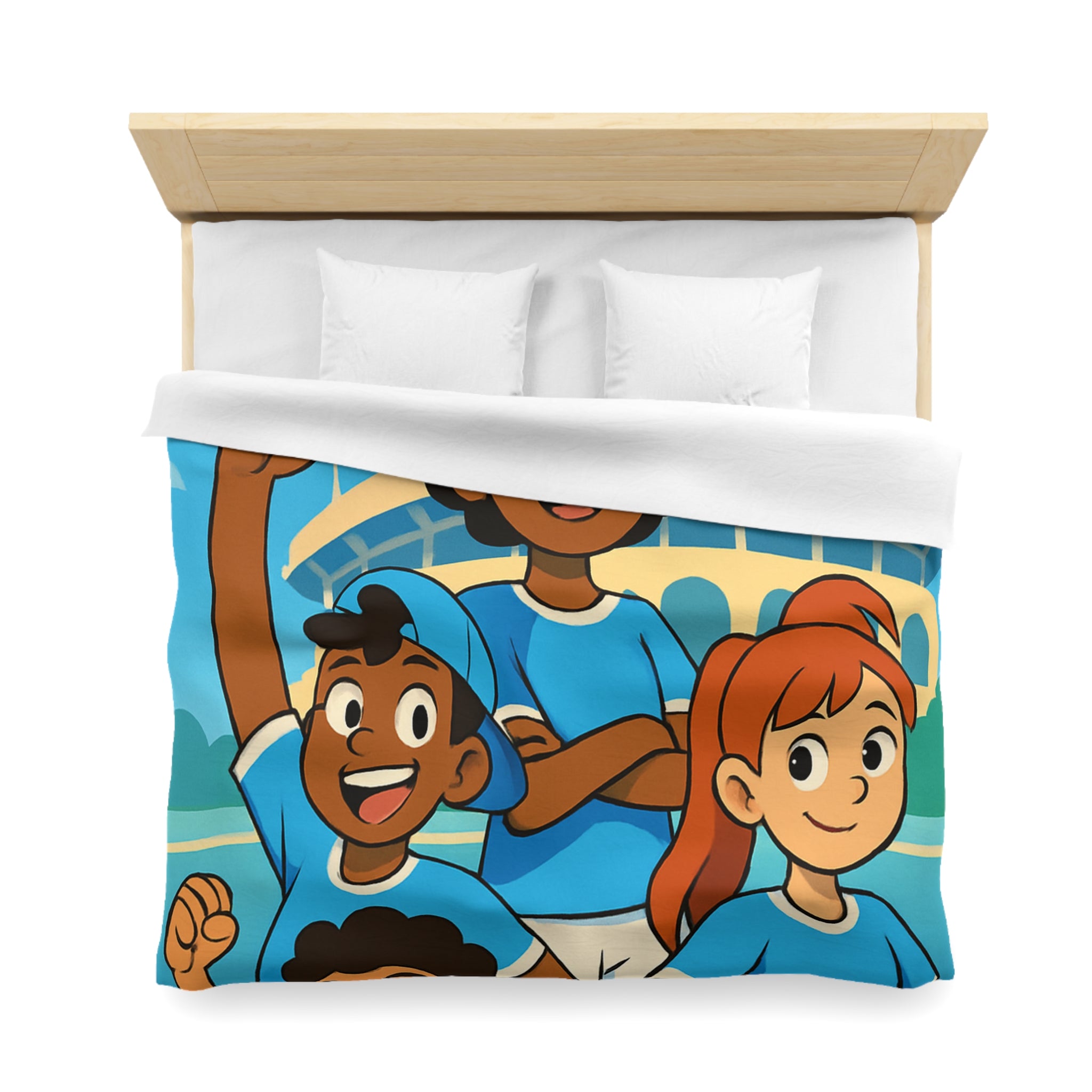 Housse de Couette Microfibre Illustration Unique Design Moderne Décoration Intérieure Raffinée