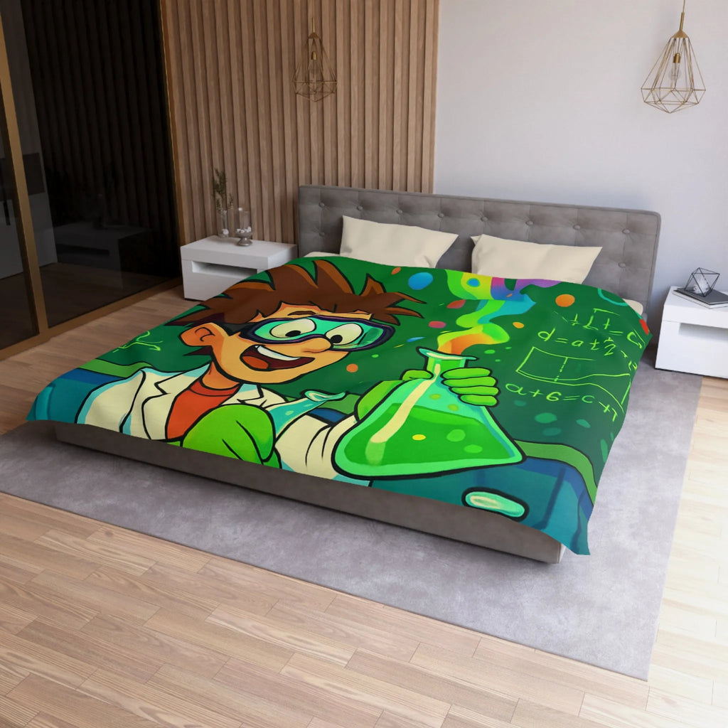 Housse de couette colorée pour enfants avec motif laboratoire scientifique amusant et éducatif