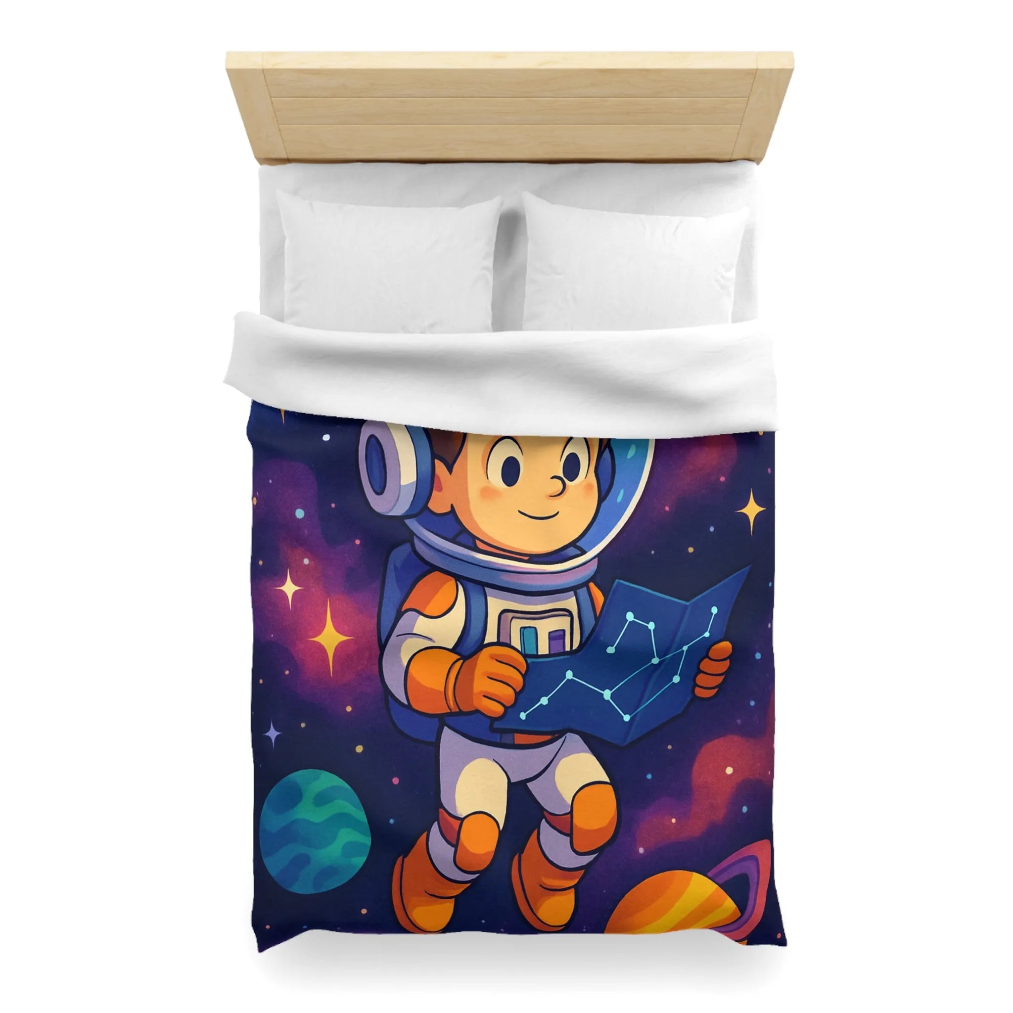 Explorez l'Espace avec un Jeune Astronaute et Planètes Colorées sur Votre Linge