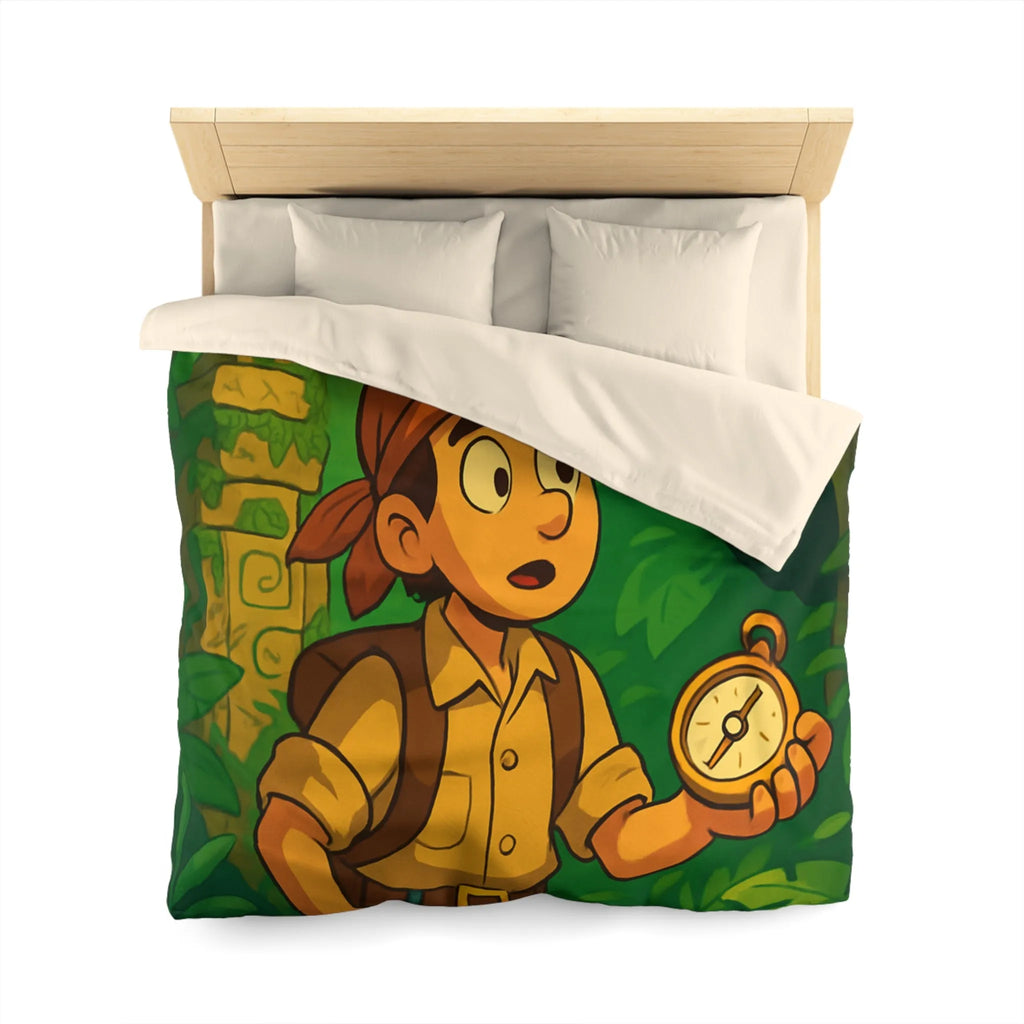 Exploration jungle animée avec boussole, perroquet, serpent et léopard pour chambre exotique