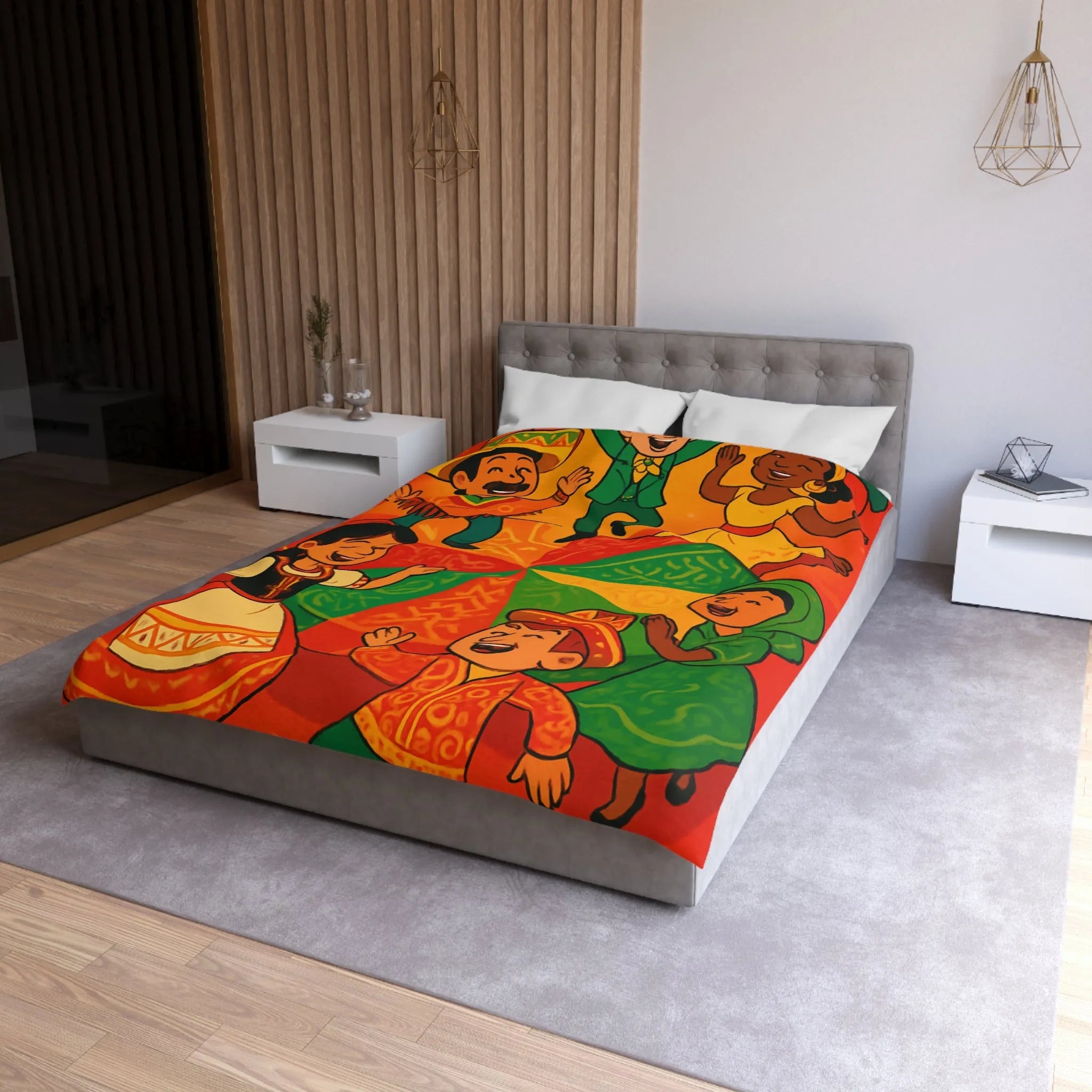 Décorez votre chambre avec une housse de couette aux motifs culturels vibrants et festifs