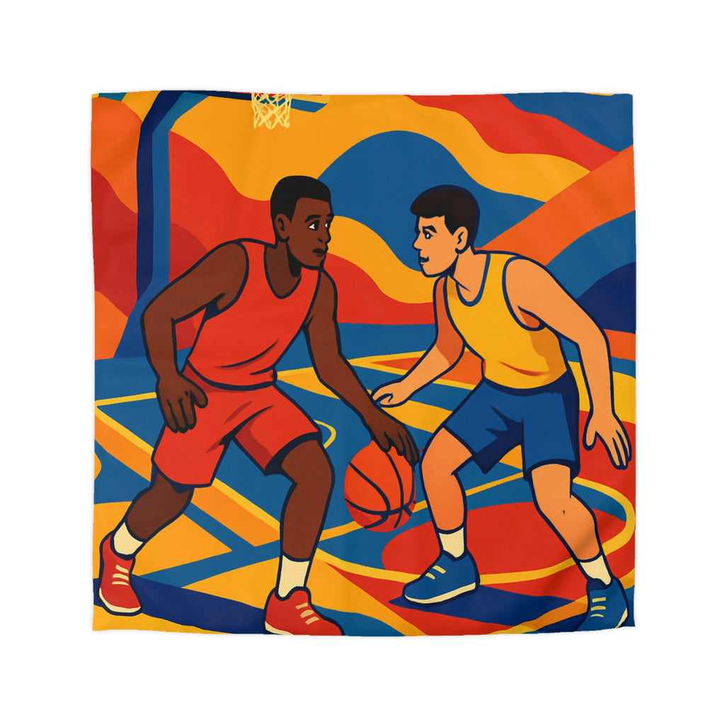 Idée Housse de Couette Basketball Colorée Style Rétro Dynamique pour Chambre Sportive