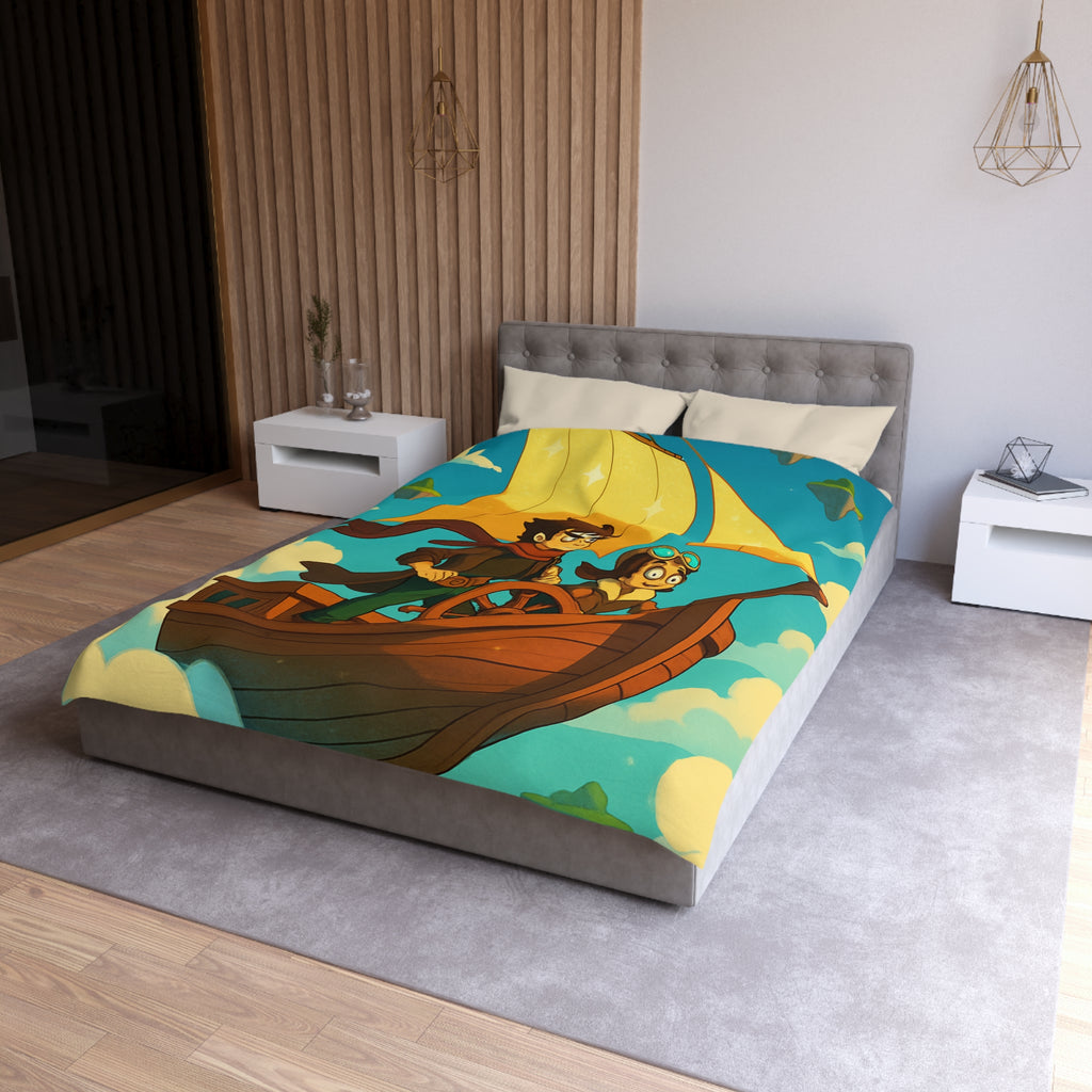 Housse de Couette Microfibre Motif Créatif Original Style Contemporain Chambre Élégante