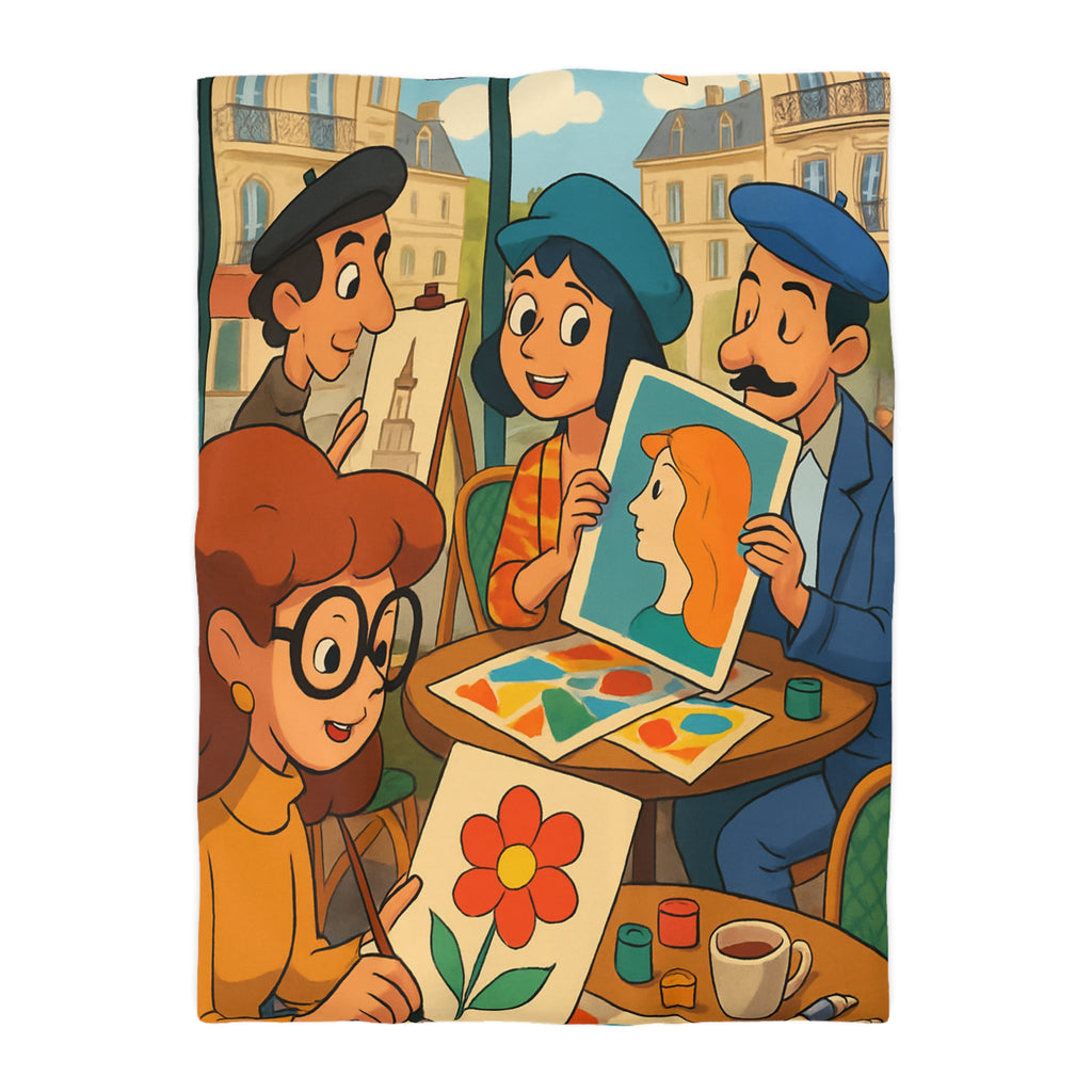 Housse de Couette Microfibre Illustration Unique Design Moderne Décoration Intérieure Raffinée